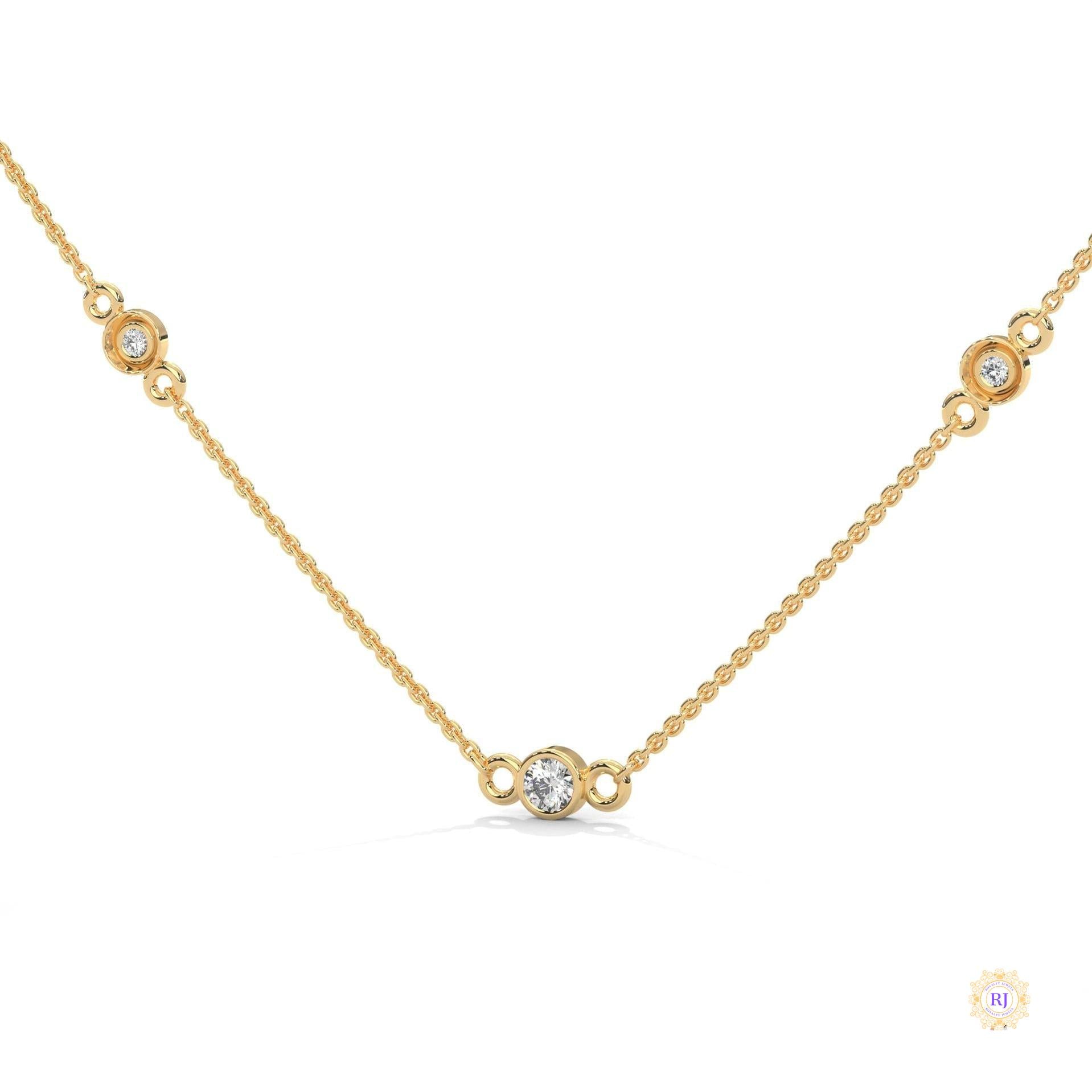 0.10 CT. Bezel Diamond Station Pendant