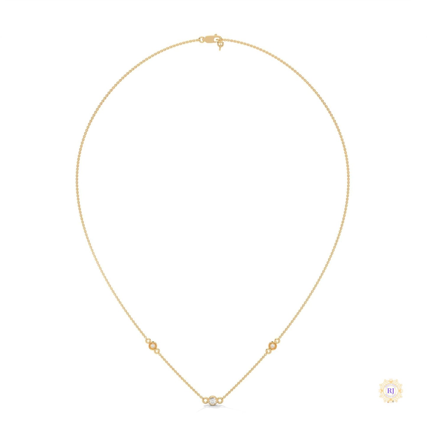 0.10 CT. Bezel Diamond Station Pendant