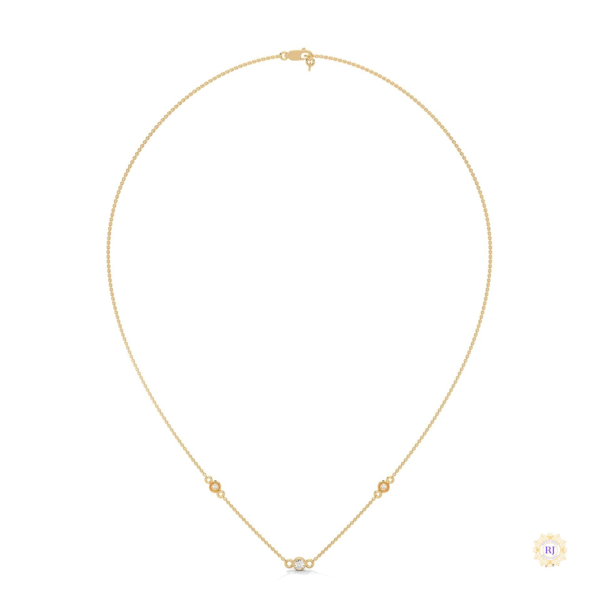 0.10 CT. Bezel Diamond Station Pendant