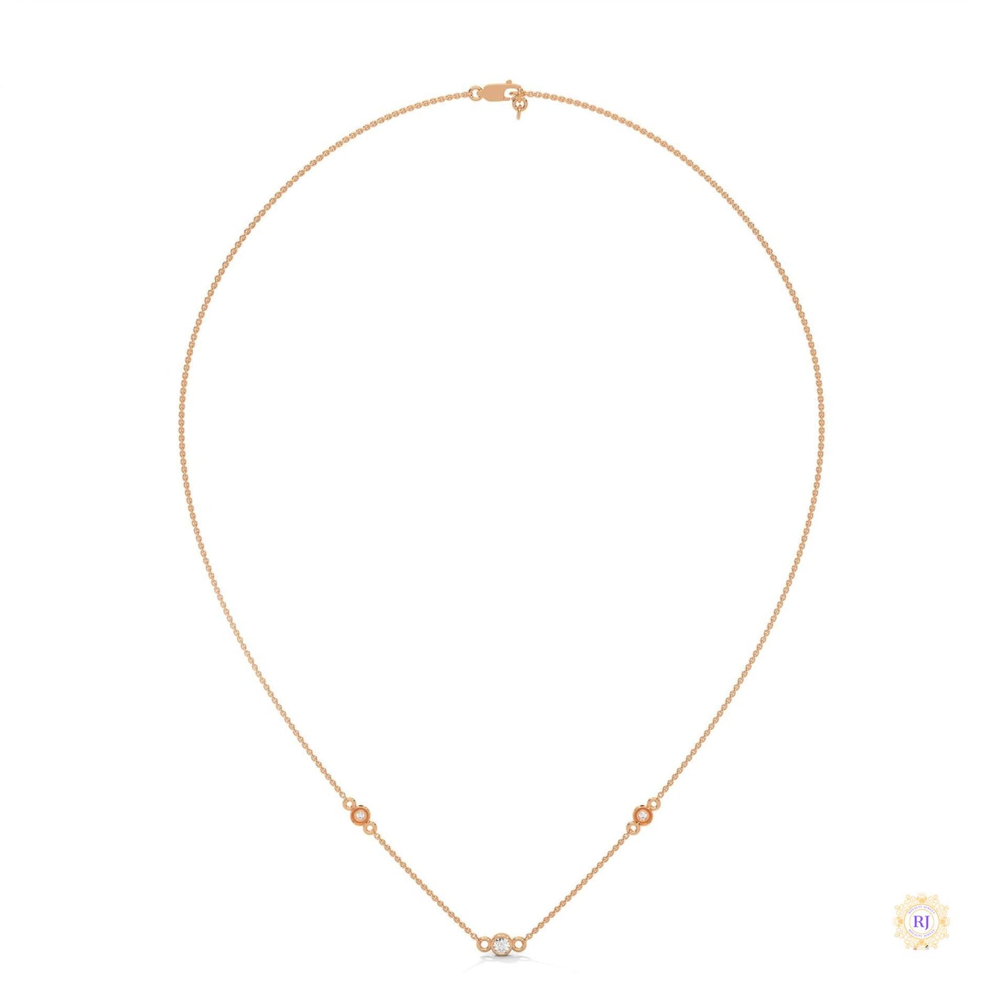 0.10 CT. Bezel Diamond Station Pendant