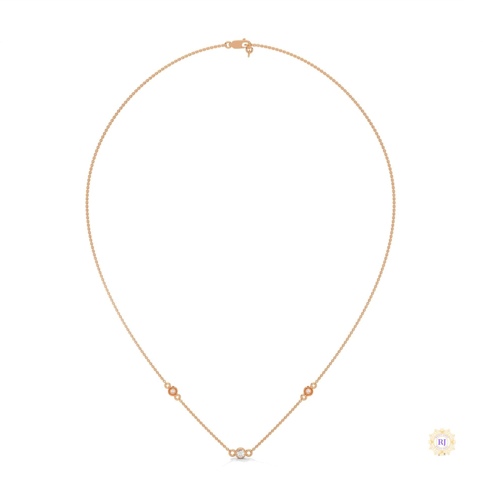 0.10 CT. Bezel Diamond Station Pendant