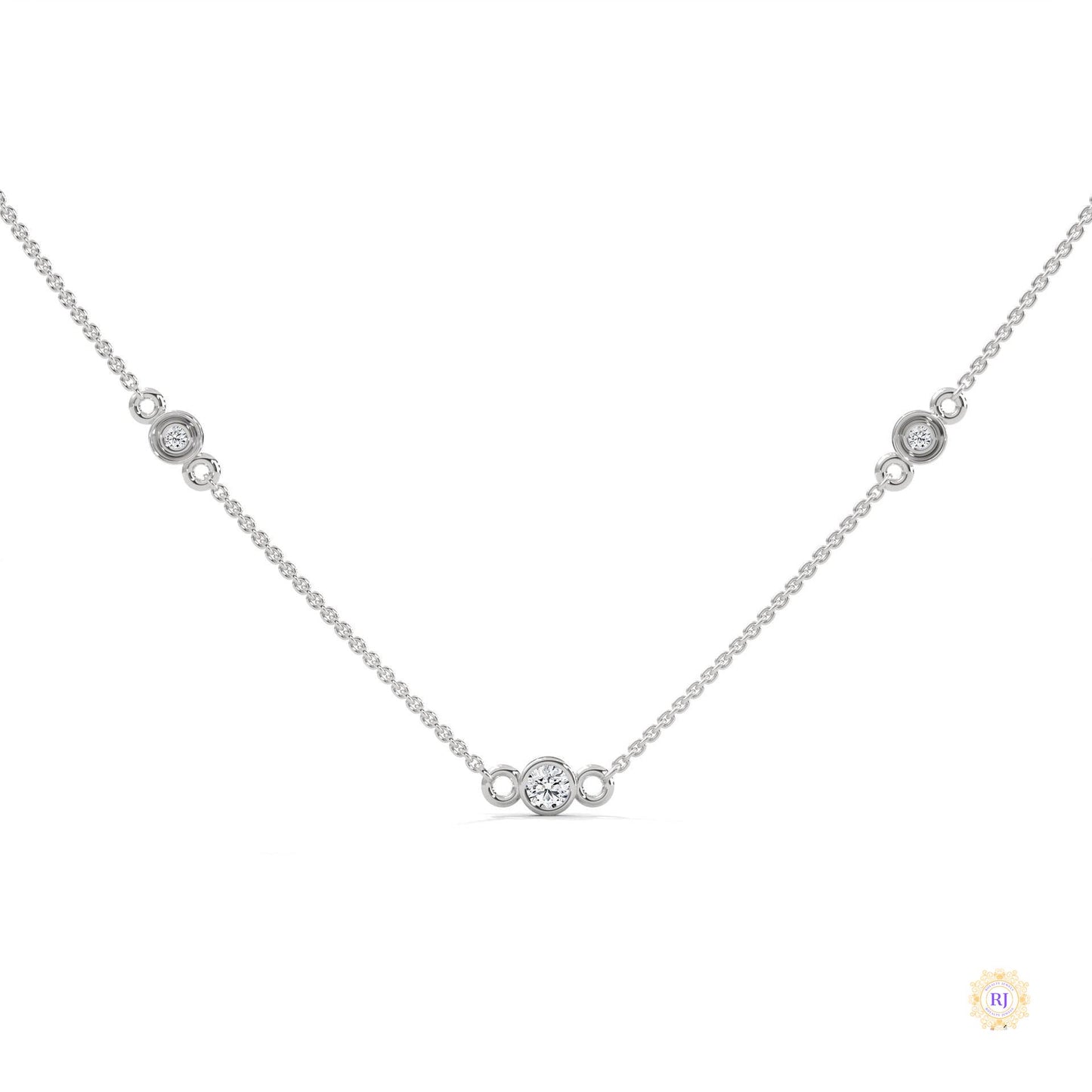 0.10 CT. Bezel Diamond Station Pendant