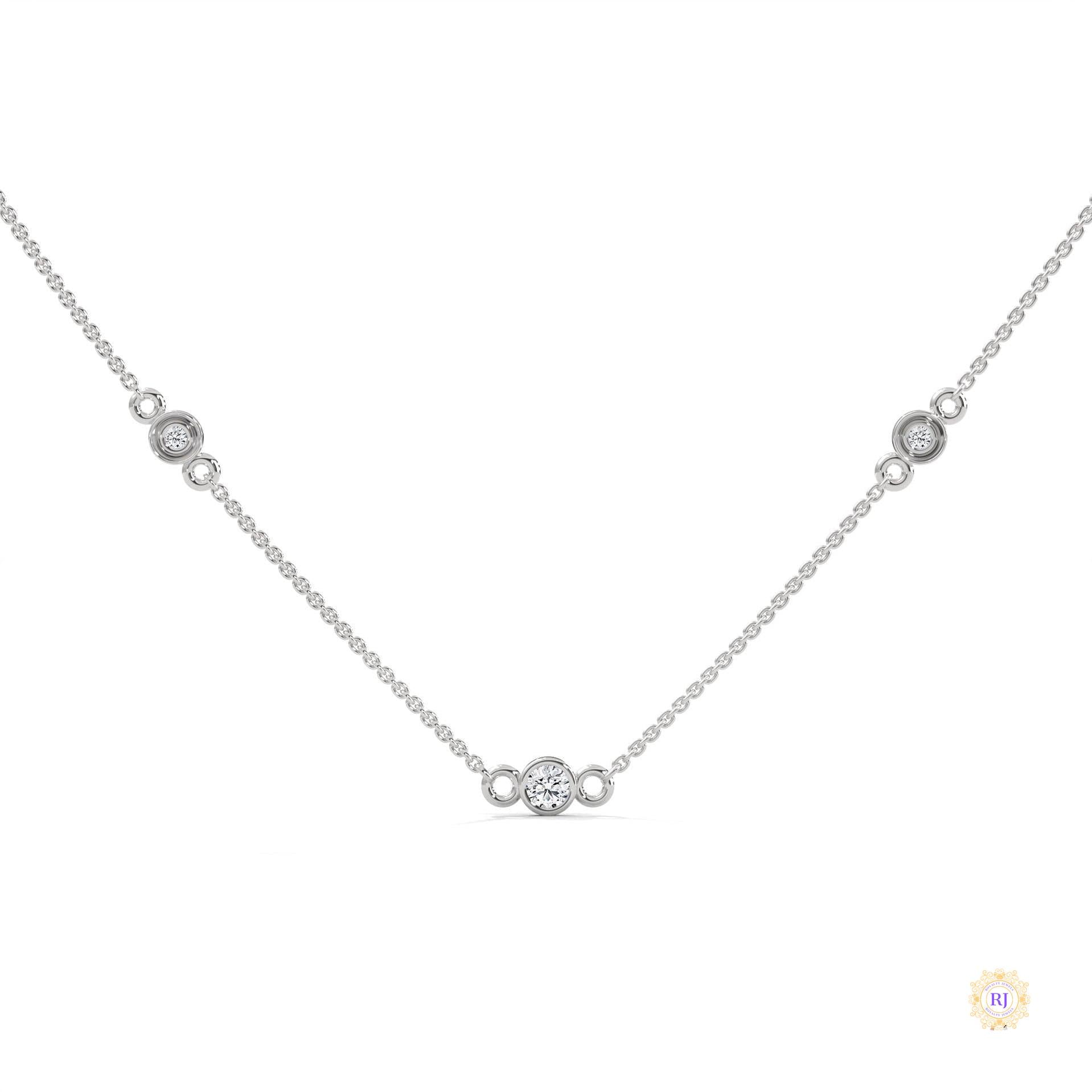 0.10 CT. Bezel Diamond Station Pendant