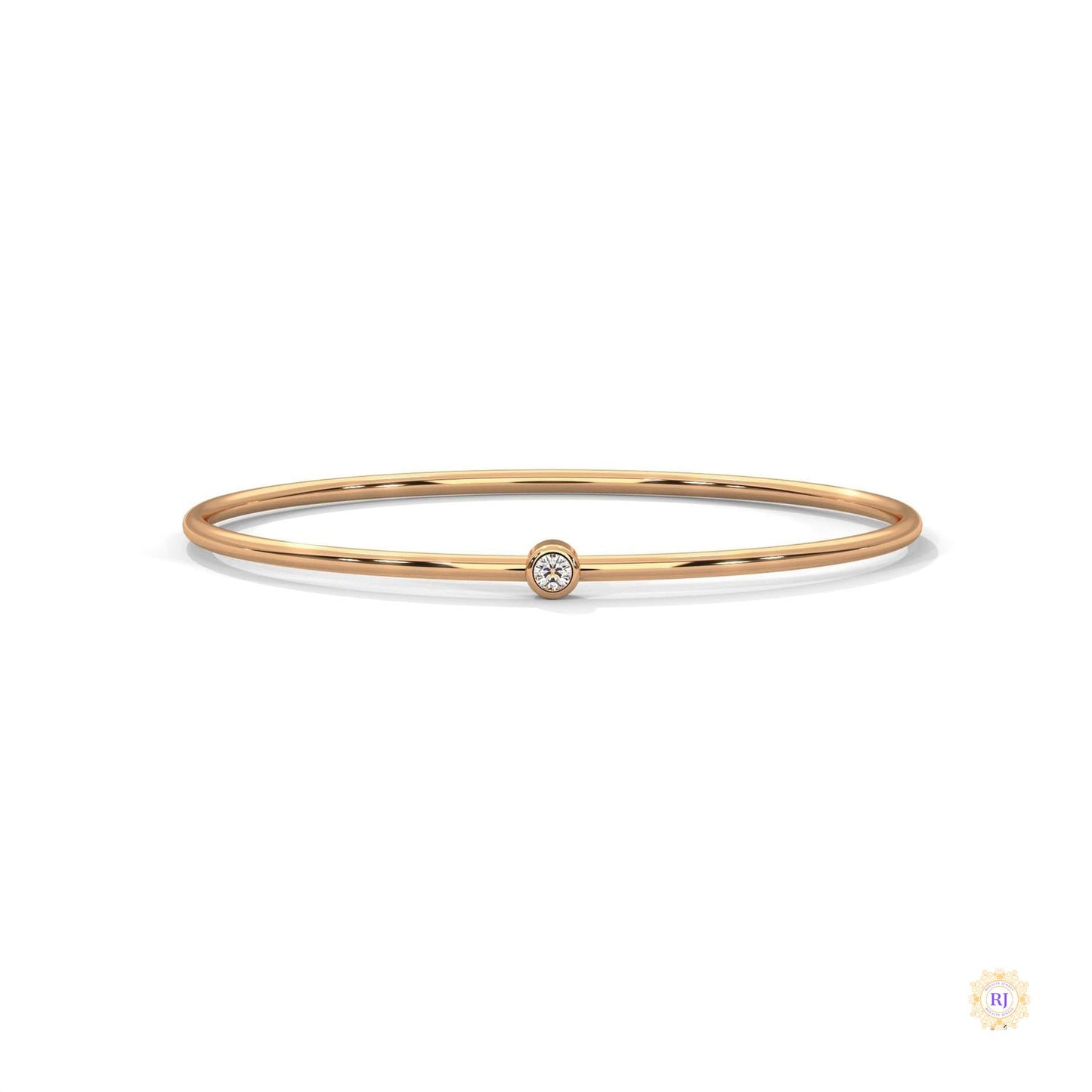 0.10 Ct. Bezel Set Lab Diamond Bangle Minimalist Luxe