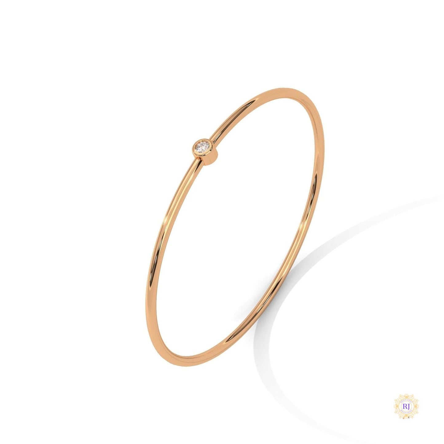 0.10 Ct. Bezel Set Lab Diamond Bangle Minimalist Luxe