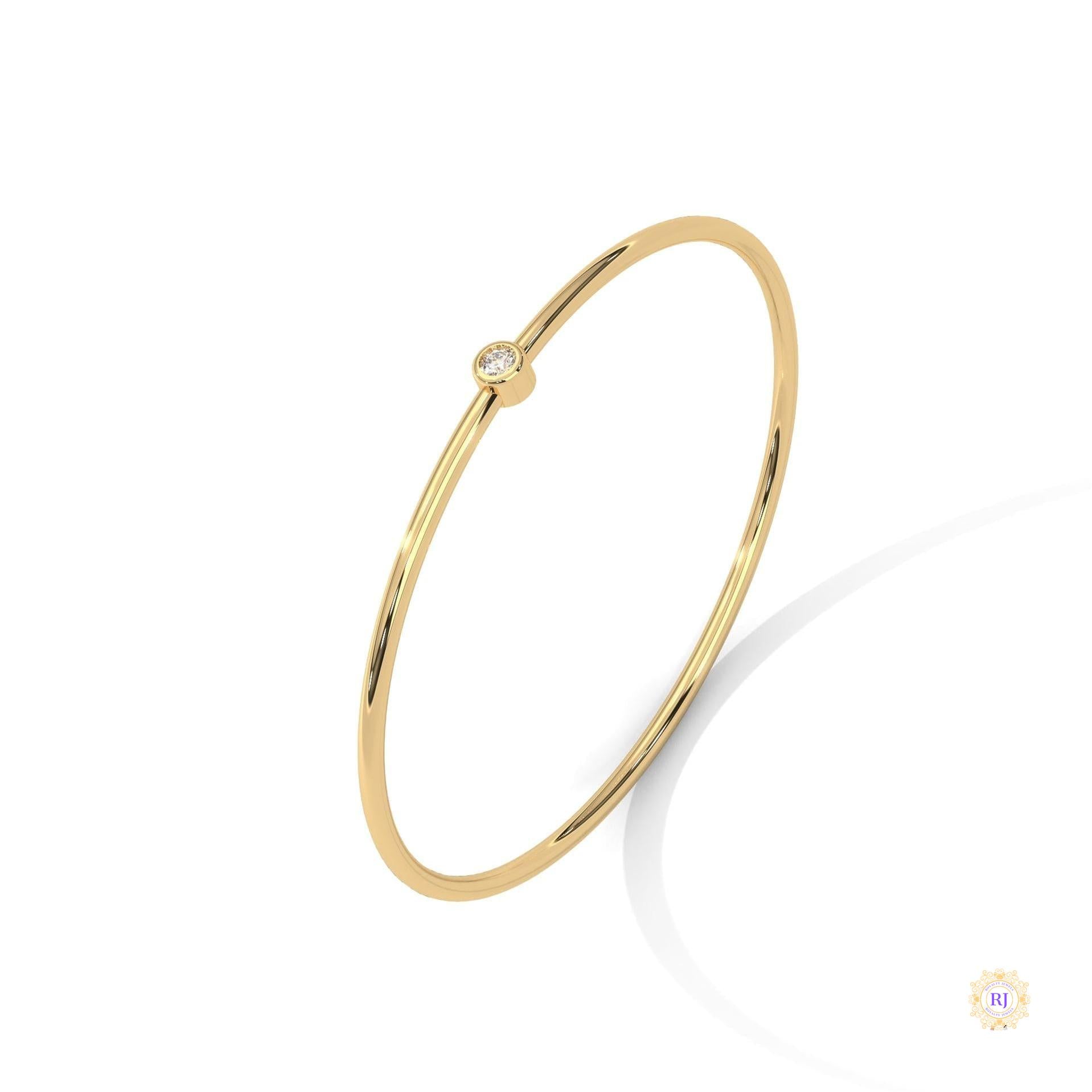 0.10 Ct. Bezel Set Lab Diamond Bangle Minimalist Luxe
