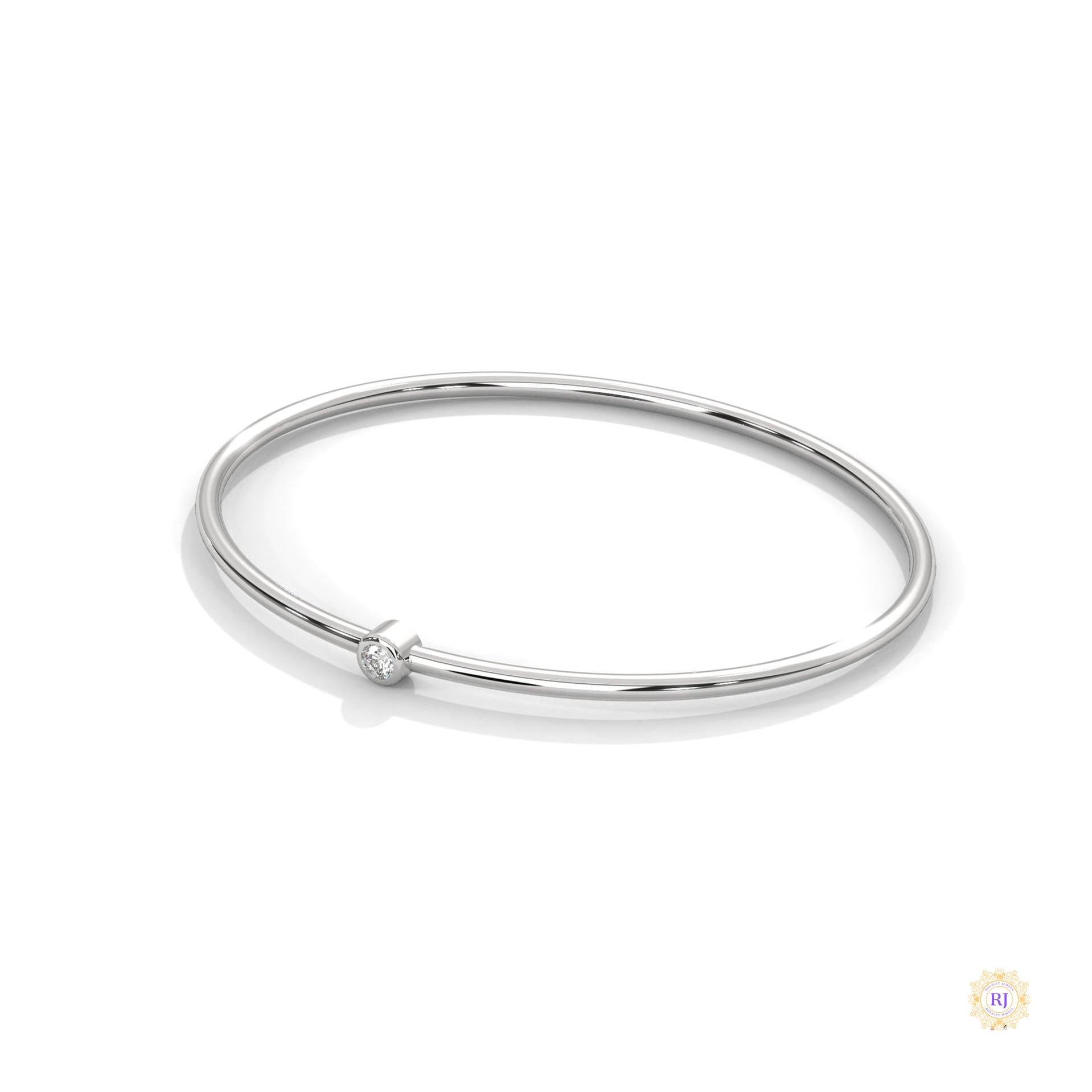 0.10 Ct. Bezel Set Lab Diamond Bangle Minimalist Luxe