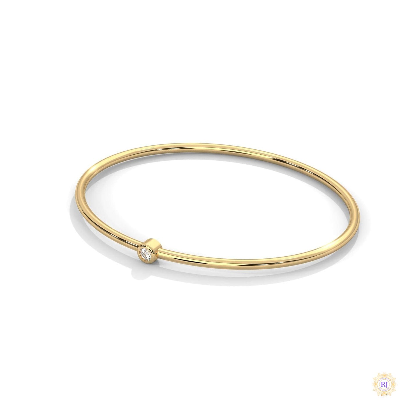0.10 Ct. Bezel Set Lab Diamond Bangle Minimalist Luxe