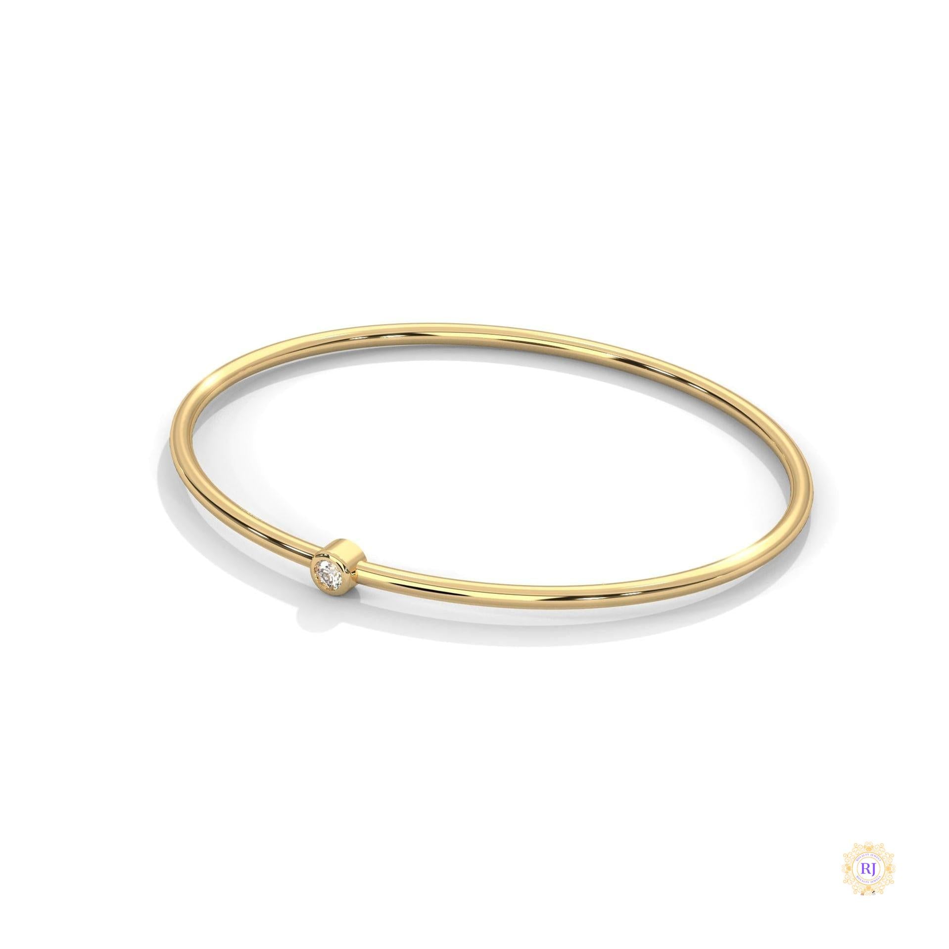 0.10 Ct. Bezel Set Lab Diamond Bangle Minimalist Luxe