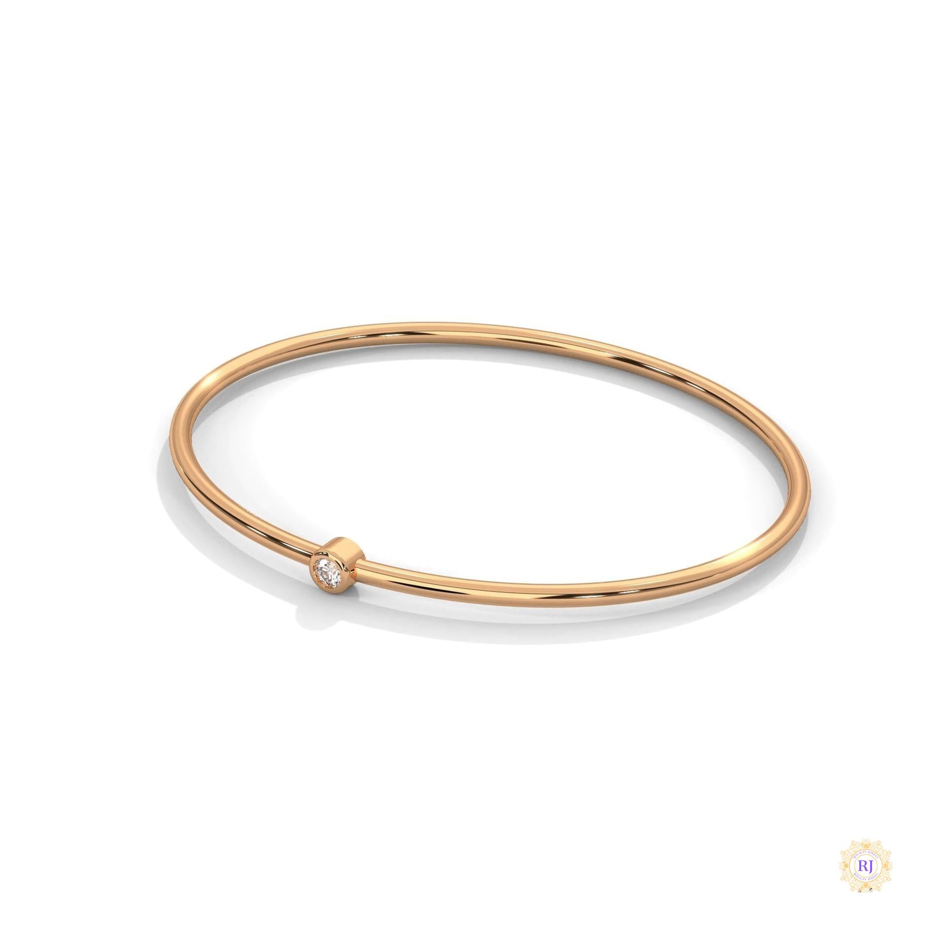 0.10 Ct. Bezel Set Lab Diamond Bangle Minimalist Luxe