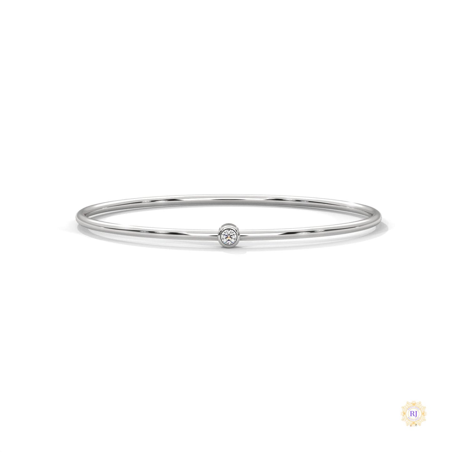 0.10 Ct. Bezel Set Lab Diamond Bangle Minimalist Luxe