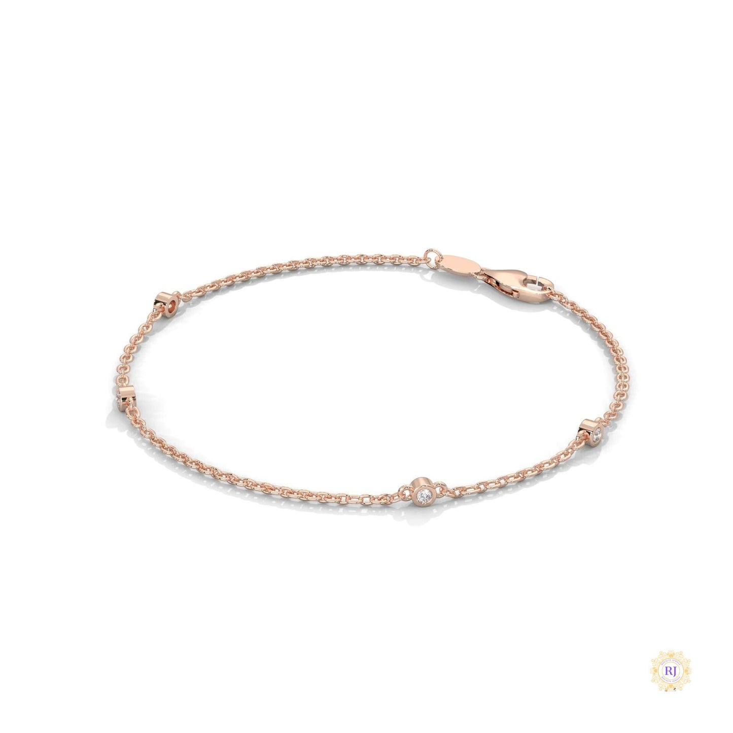 0.10 Ct. Lab Diamond Bezel Station Bracelet