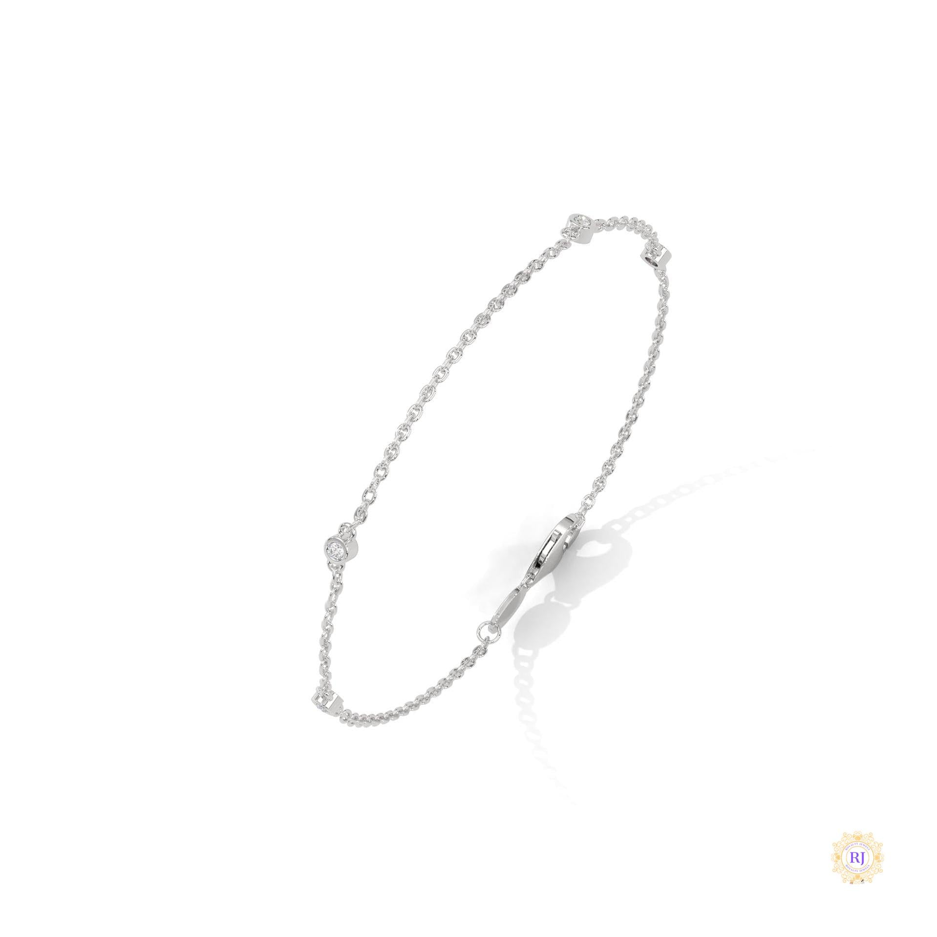 0.10 Ct. Lab Diamond Bezel Station Bracelet