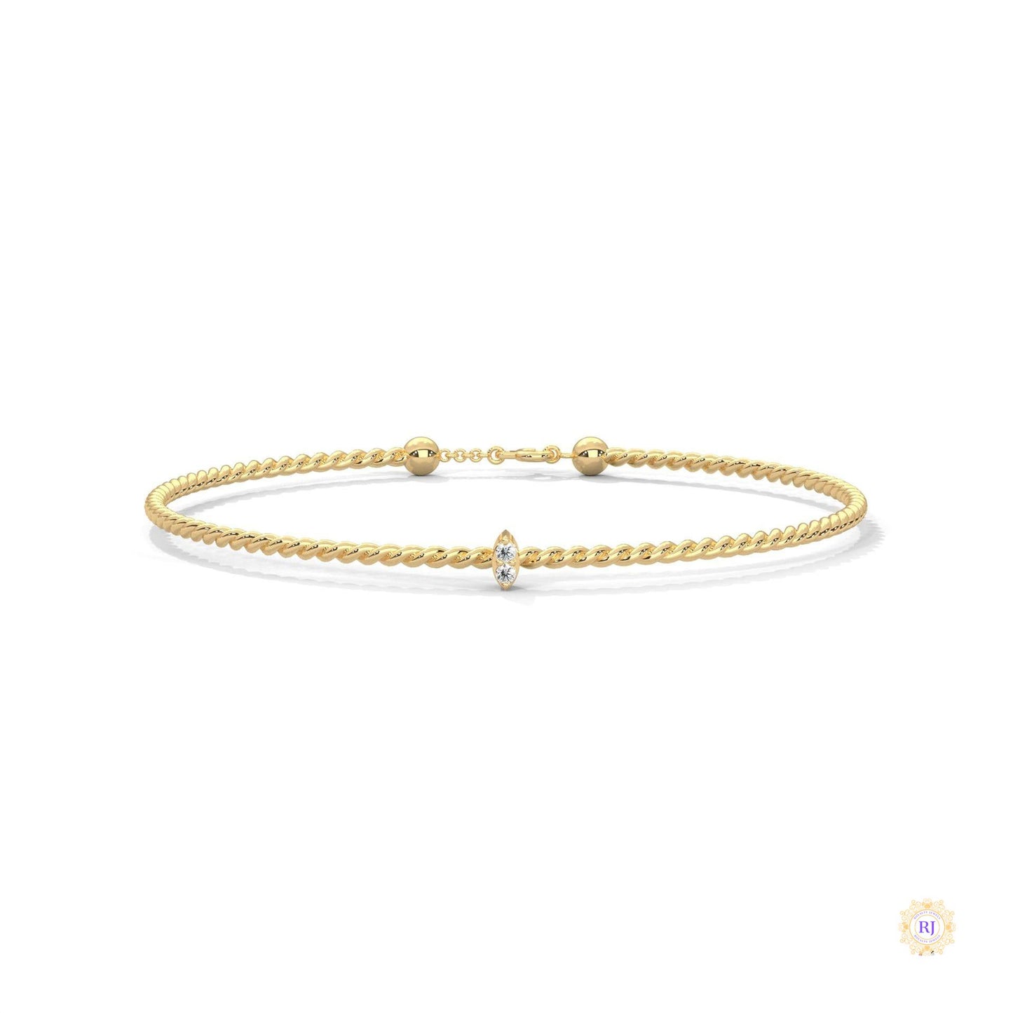0.10 Ct. Marquise Lab Diamond Bangle Bracelet