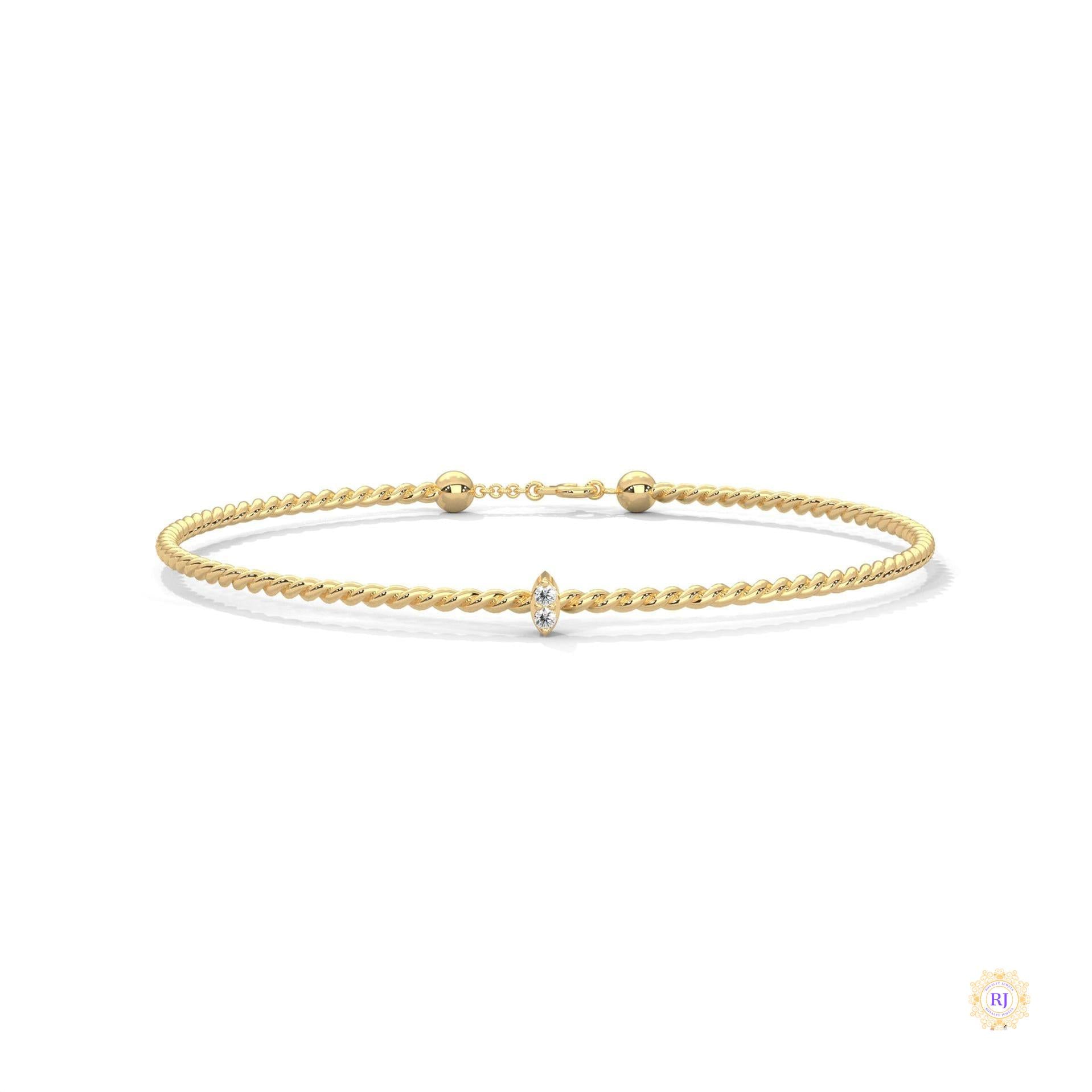 0.10 Ct. Marquise Lab Diamond Bangle Bracelet