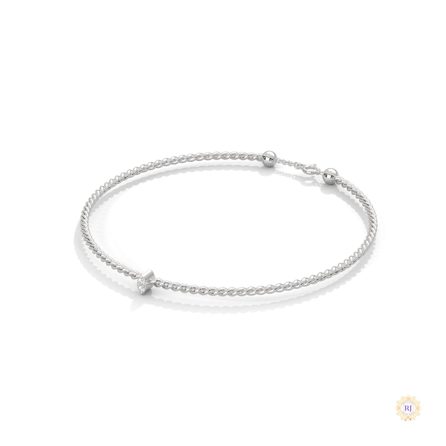 0.10 Ct. Marquise Lab Diamond Bangle Bracelet