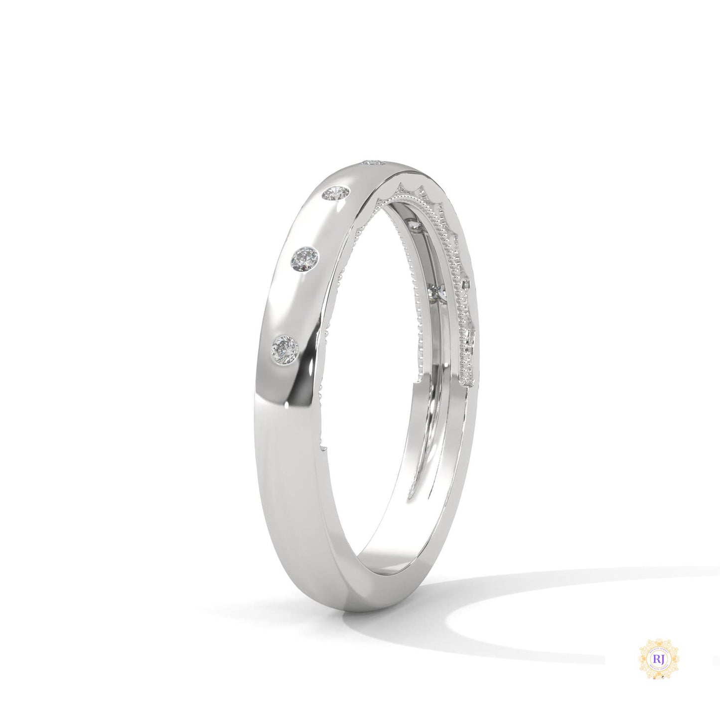 0.10 Ct. Minimalist Dot Lab Diamond Band Ring