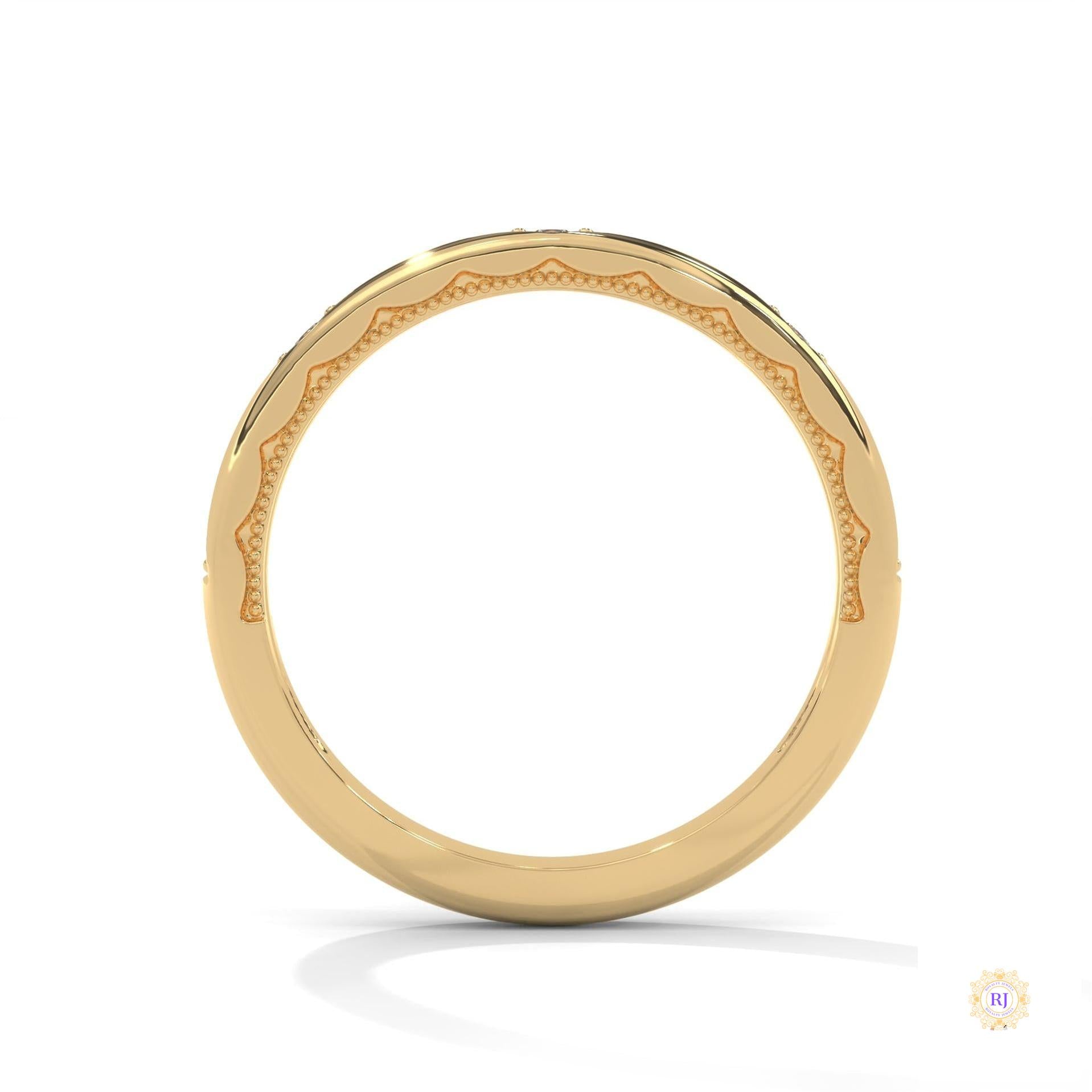 0.10 Ct. Scalloped Lab Diamond Accent Band Ring
