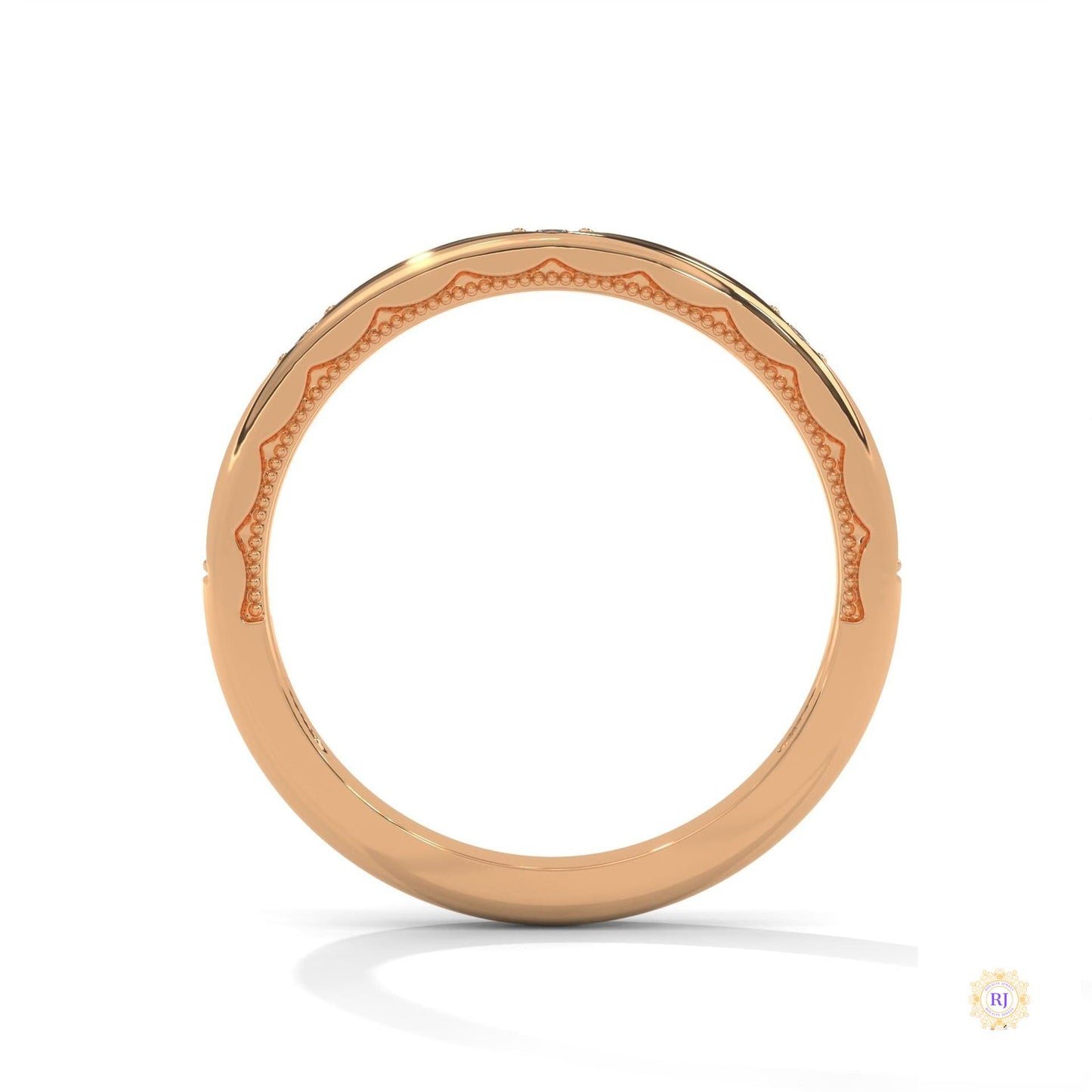 0.10 Ct. Scalloped Lab Diamond Accent Band Ring