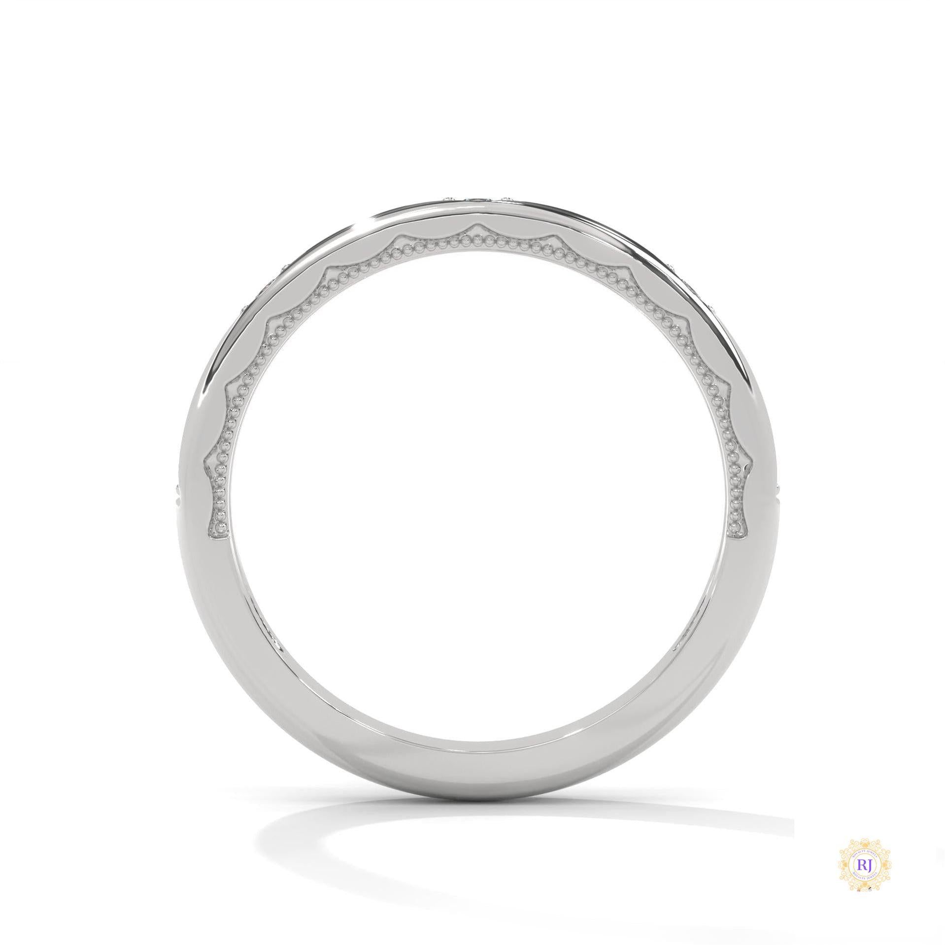 0.10 Ct. Scalloped Lab Diamond Accent Band Ring