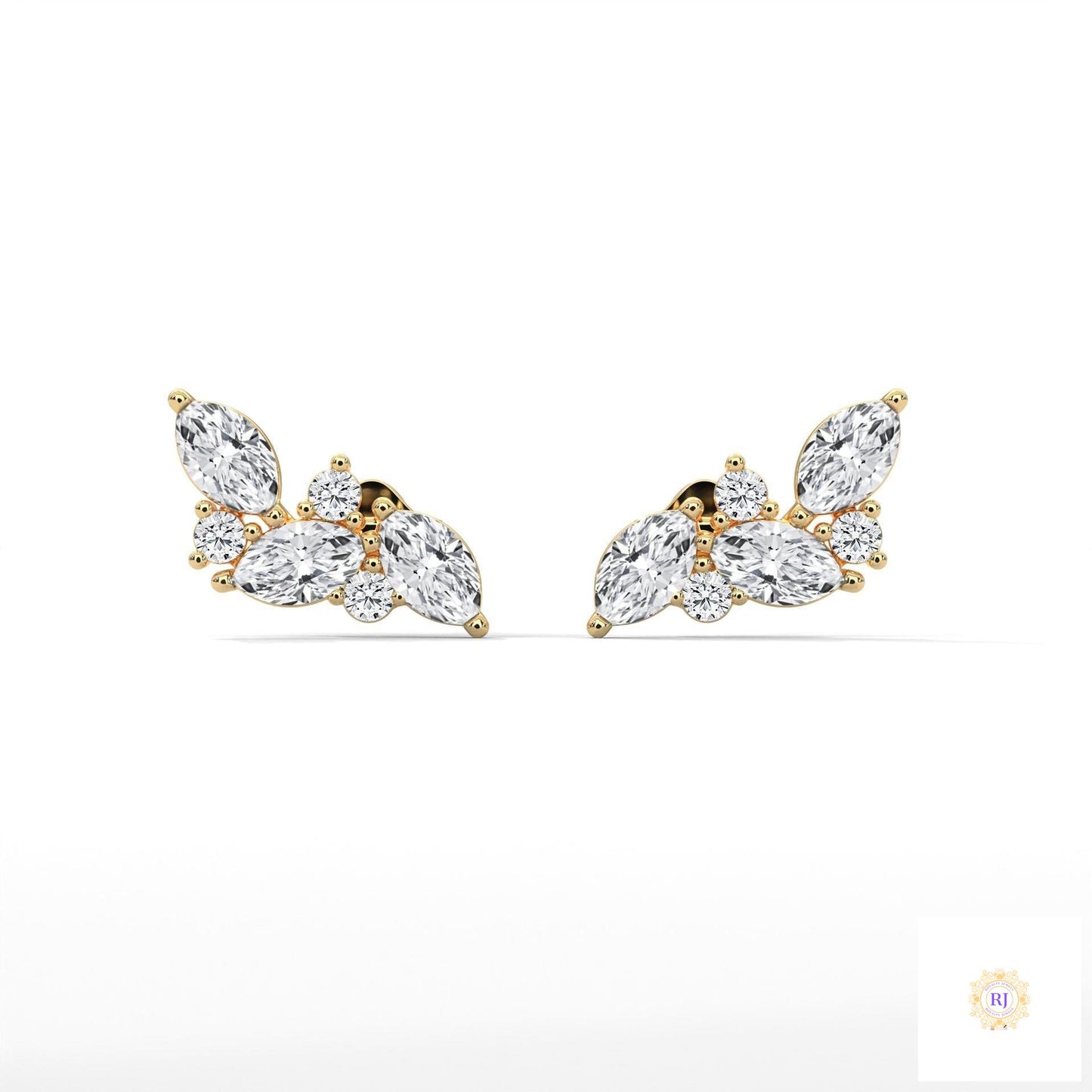 0.15 CT. Marquise Cluster Diamond Earrings