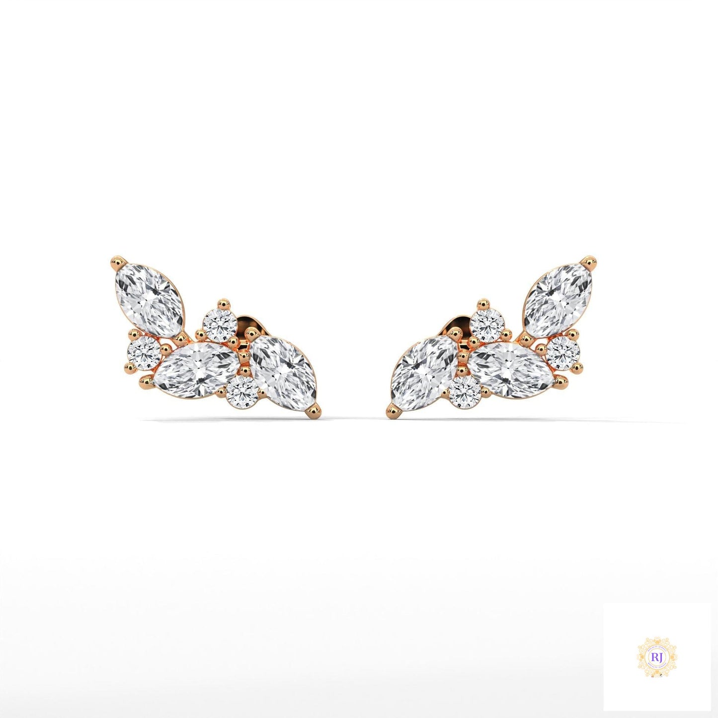 0.15 CT. Marquise Cluster Diamond Earrings