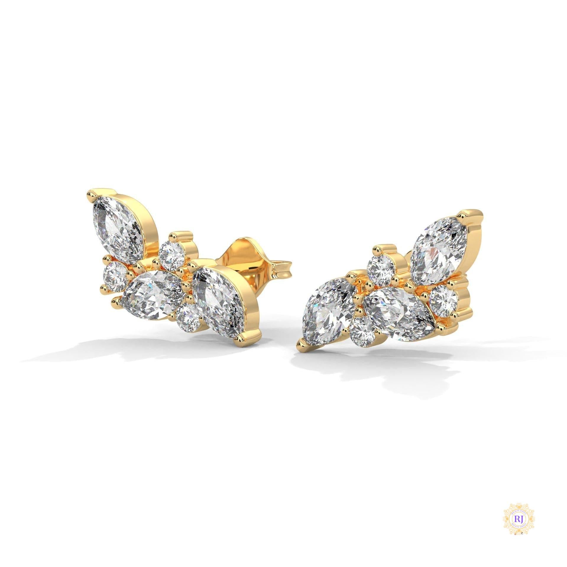 0.15 CT. Marquise Cluster Diamond Earrings