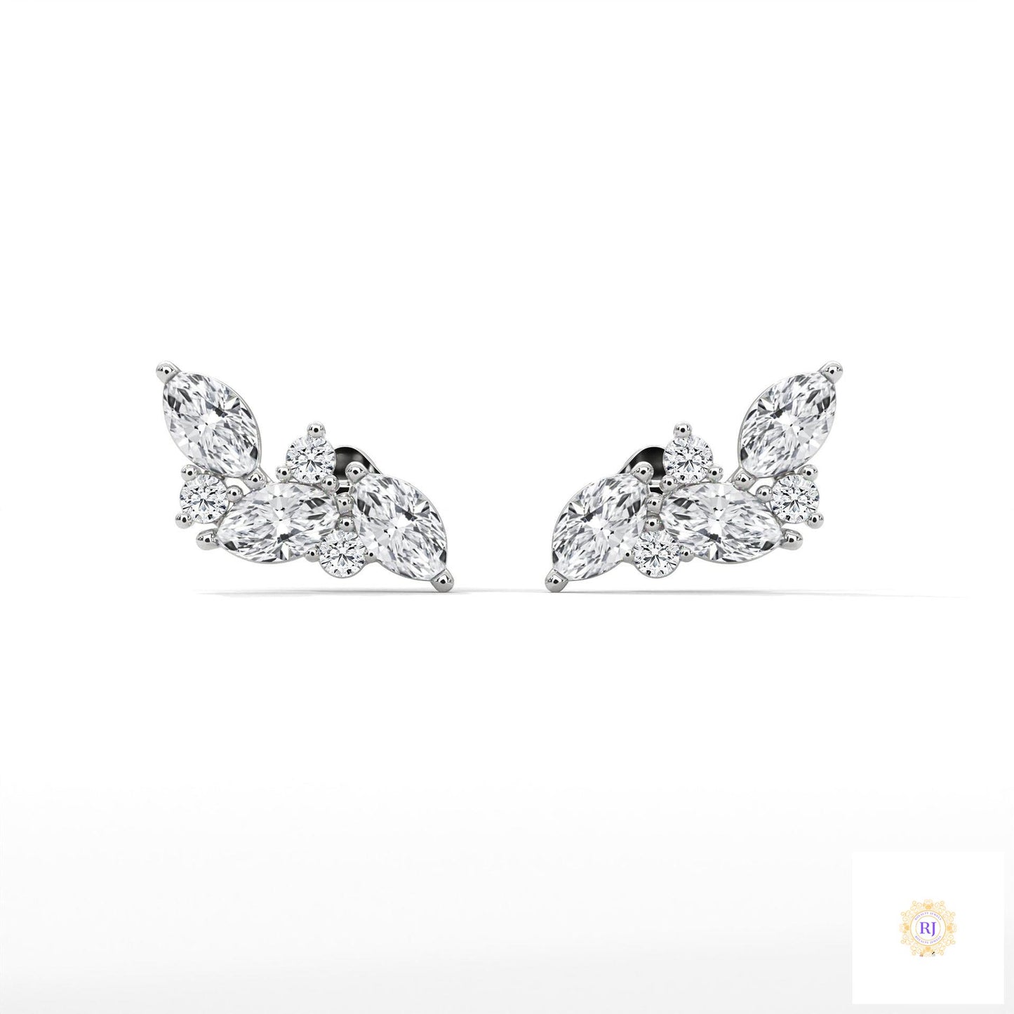 0.15 CT. Marquise Cluster Diamond Earrings