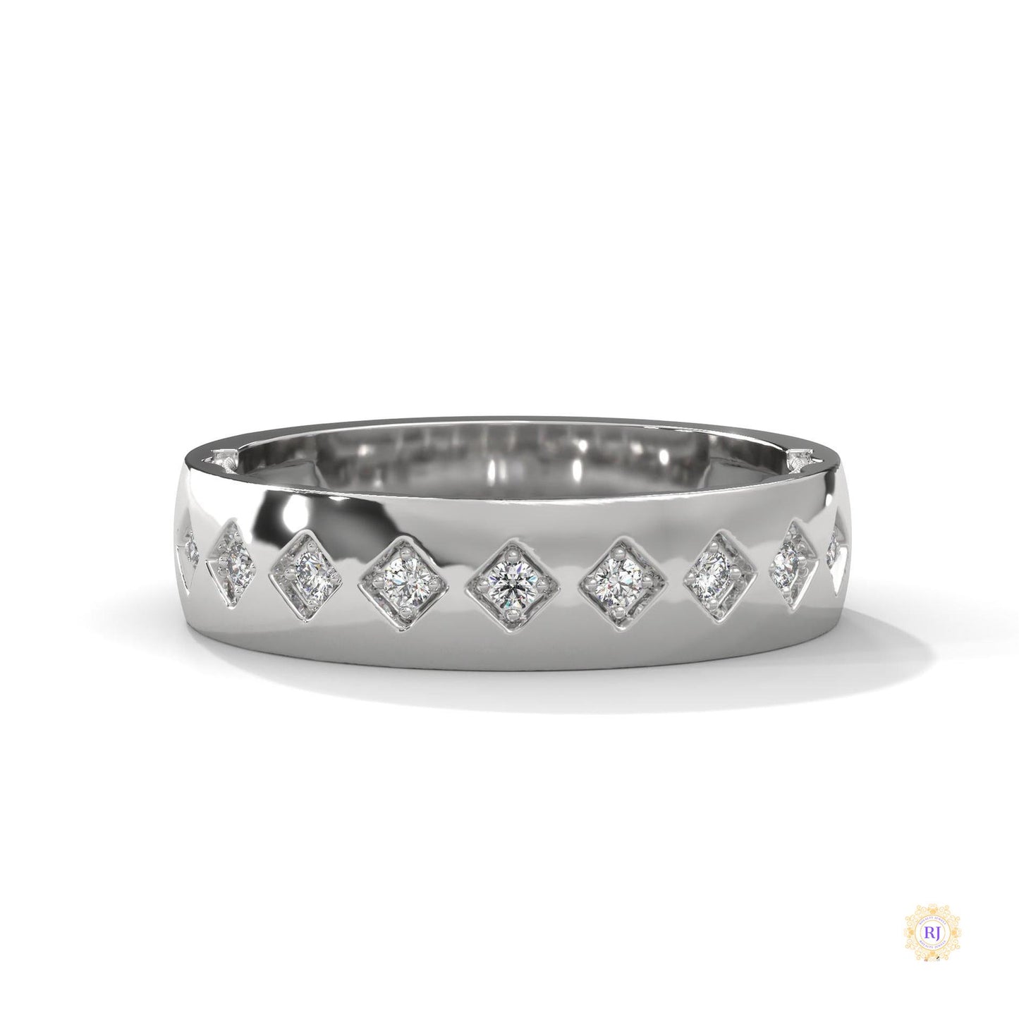 0.15 Ct. Wide Lab Diamond Accent Band Ring