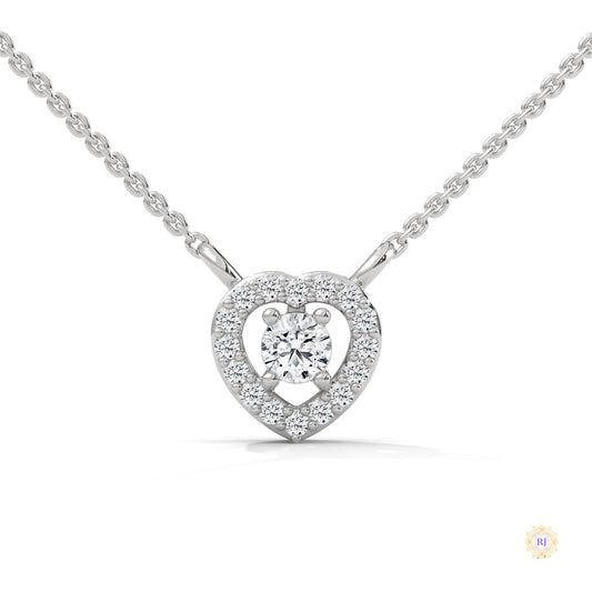 0.20 CT. Heart Diamond Pendant