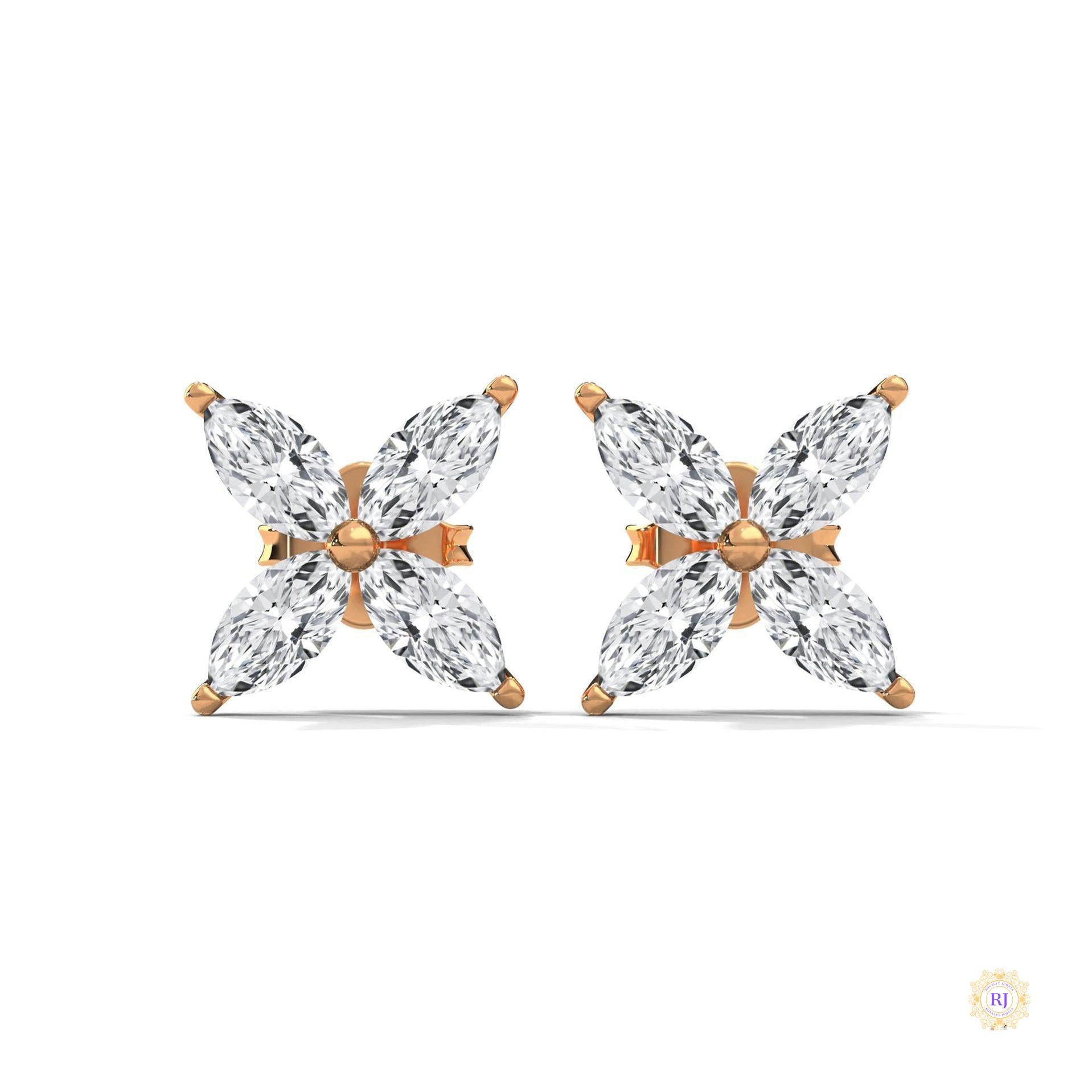 0.20 CT. Marquise Cluster Diamond Studs