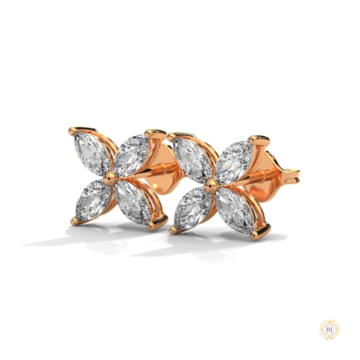 0.20 CT. Marquise Cluster Diamond Studs