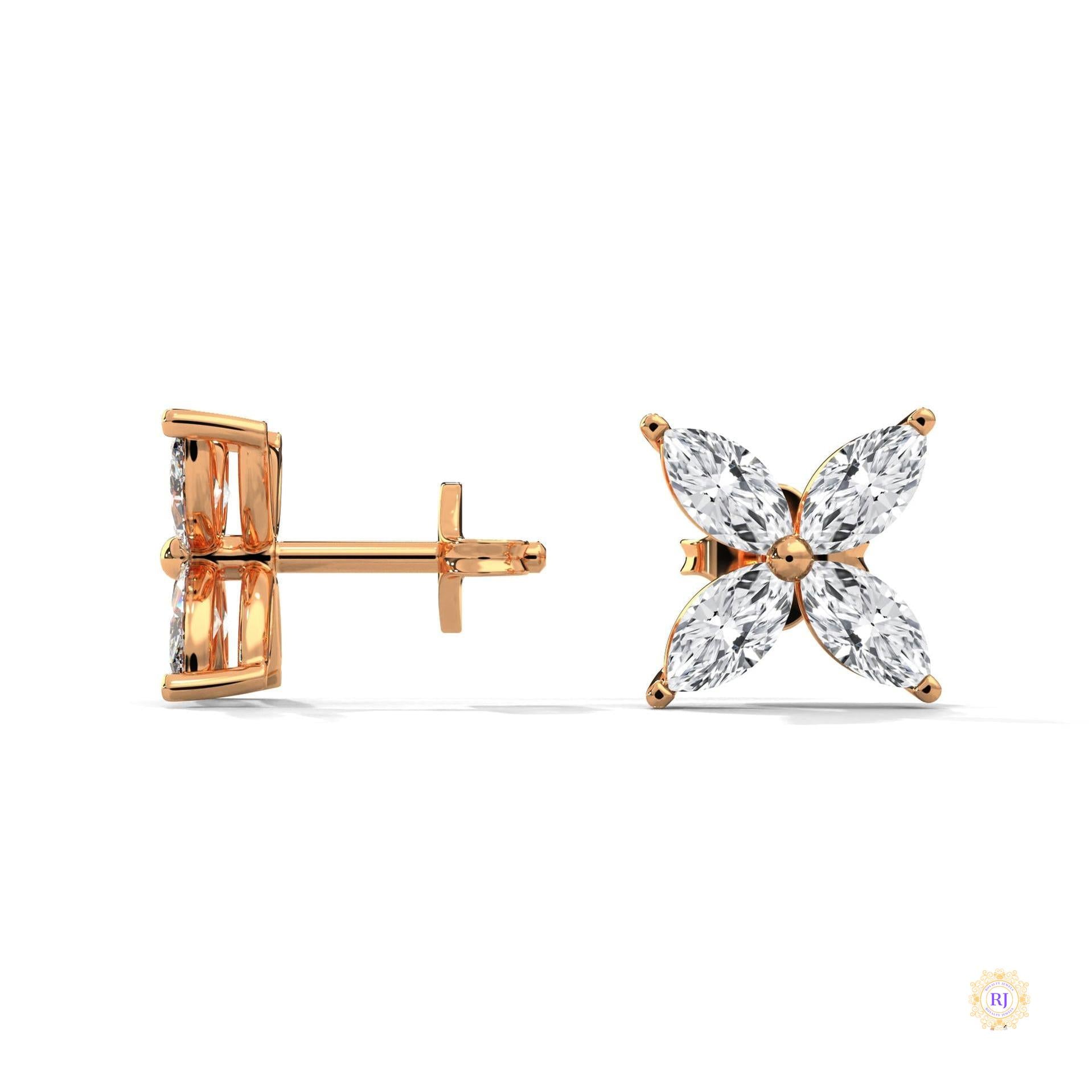 0.20 CT. Marquise Cluster Diamond Studs