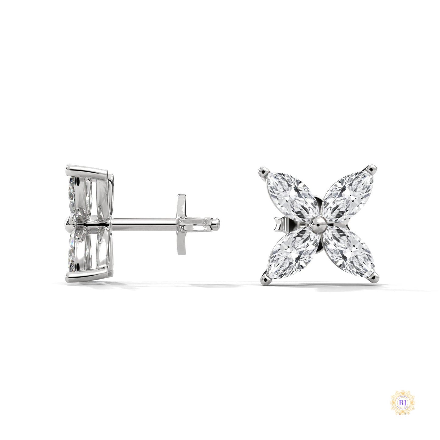 0.20 CT. Marquise Cluster Diamond Studs