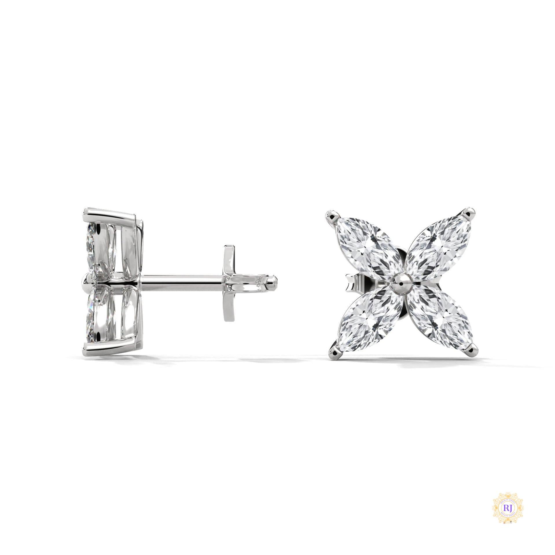 0.20 CT. Marquise Cluster Diamond Studs