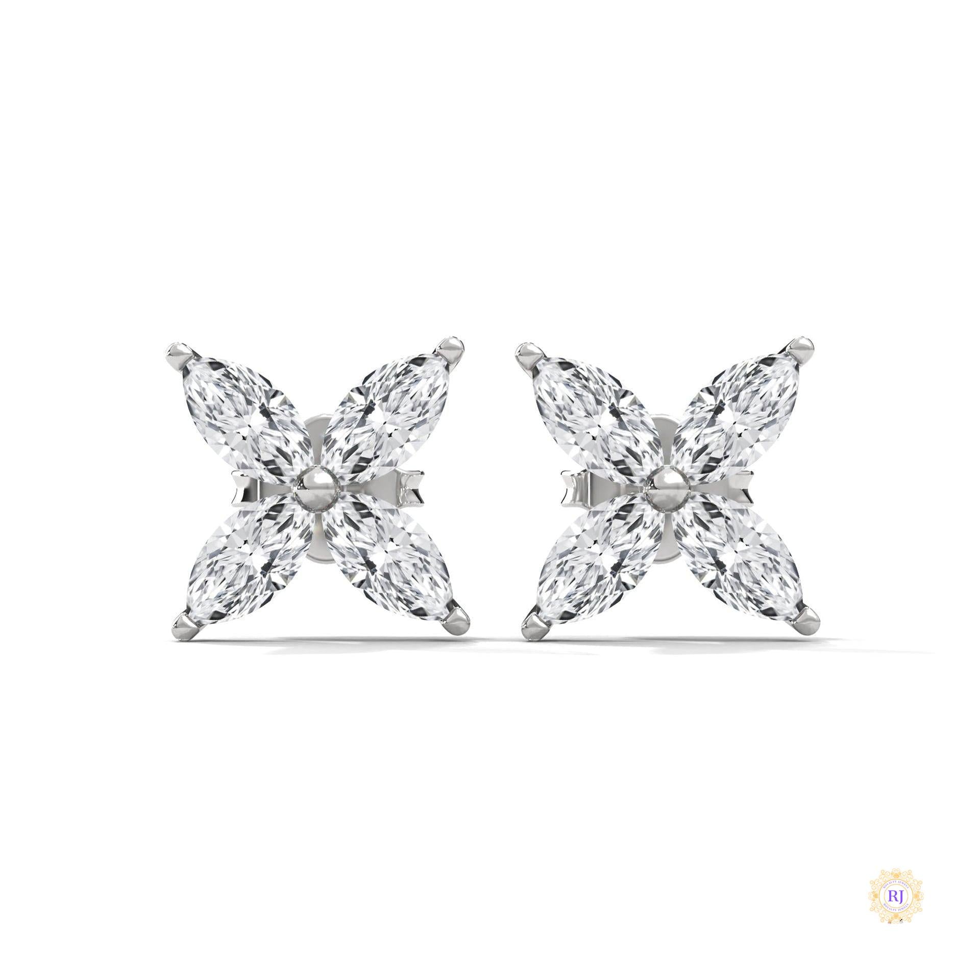 0.20 CT. Marquise Cluster Diamond Studs