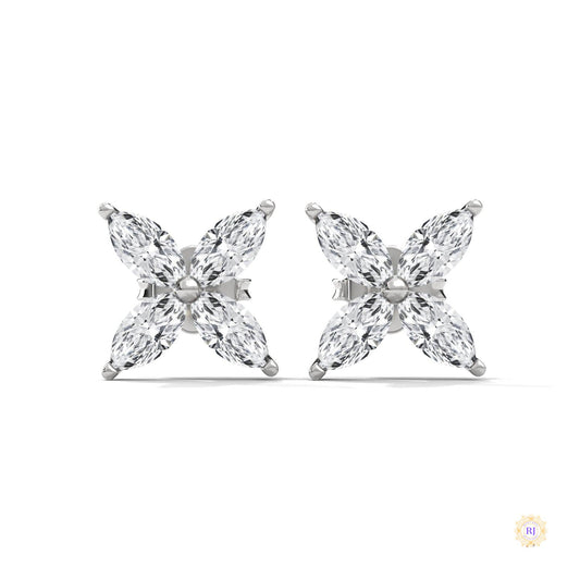 0.20 CT. Marquise Cluster Diamond Studs