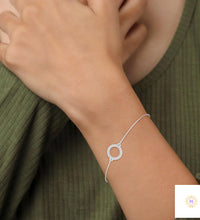 0.20 Ct. Circle Lab Diamond Bracelet Dainty Chain