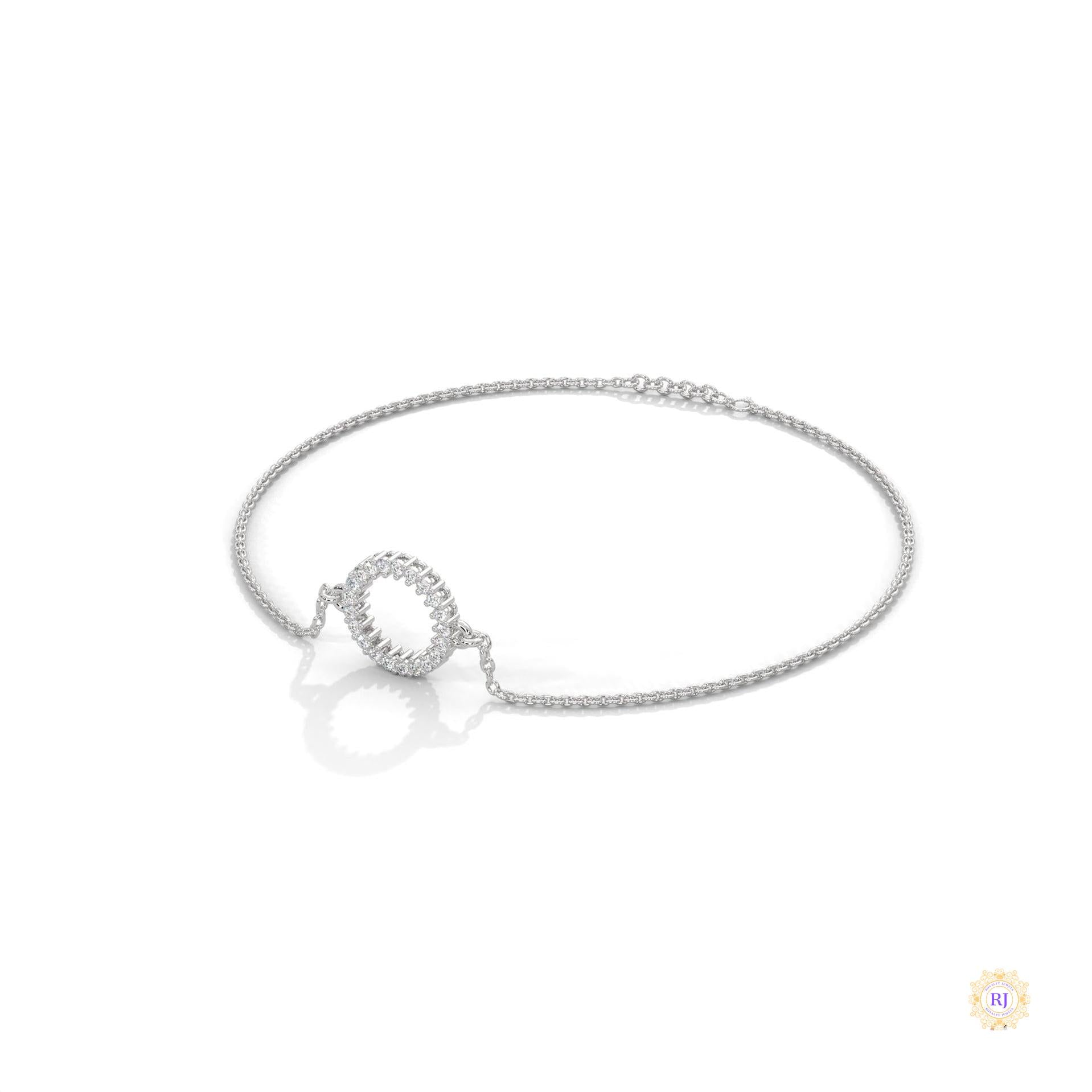 0.20 Ct. Circle Lab Diamond Bracelet Dainty Chain