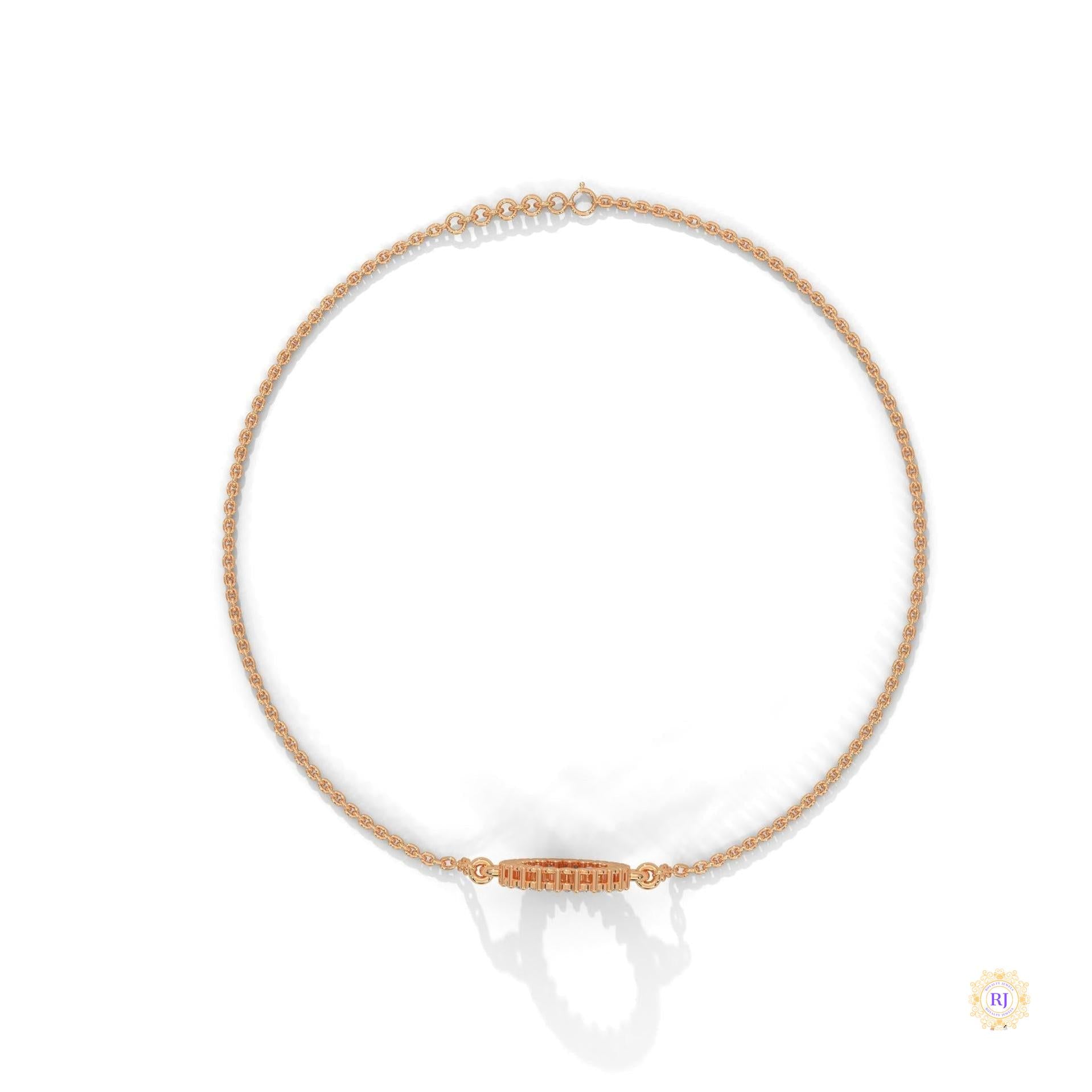 0.20 Ct. Circle Lab Diamond Bracelet Dainty Chain