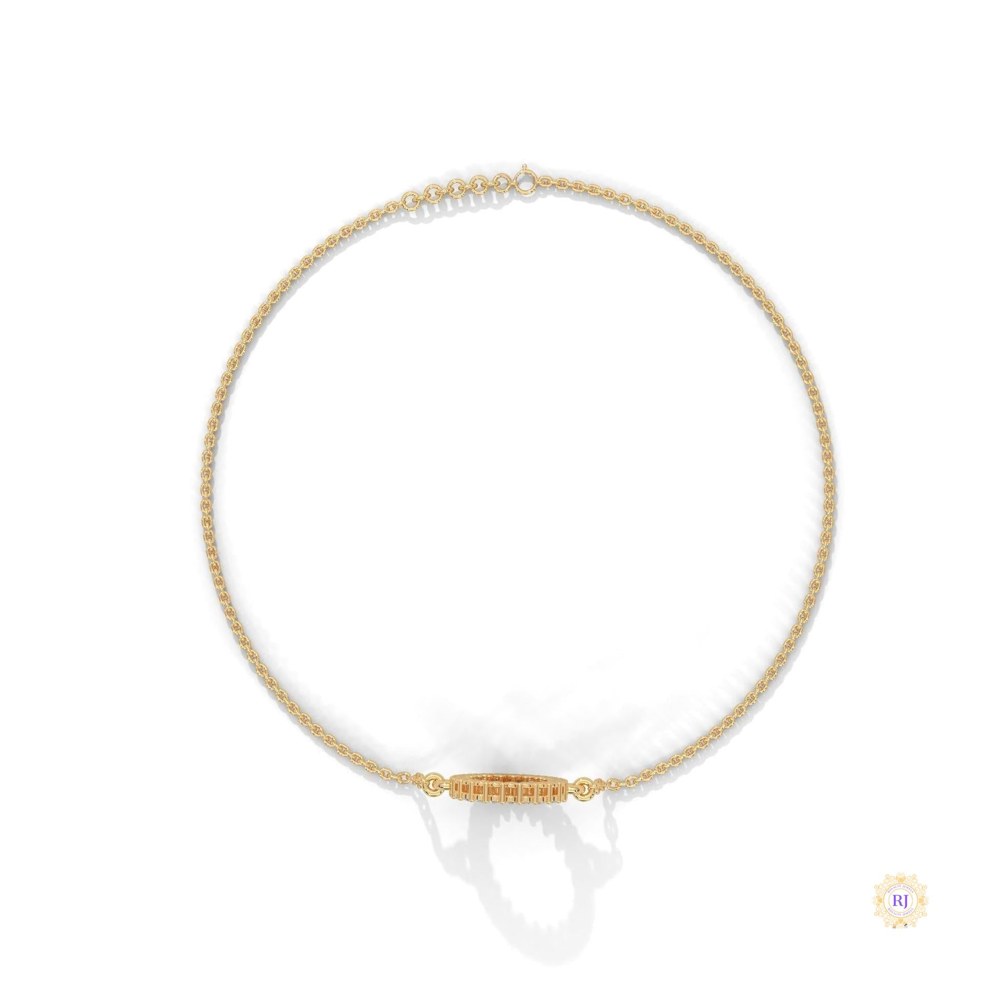 0.20 Ct. Circle Lab Diamond Bracelet Dainty Chain