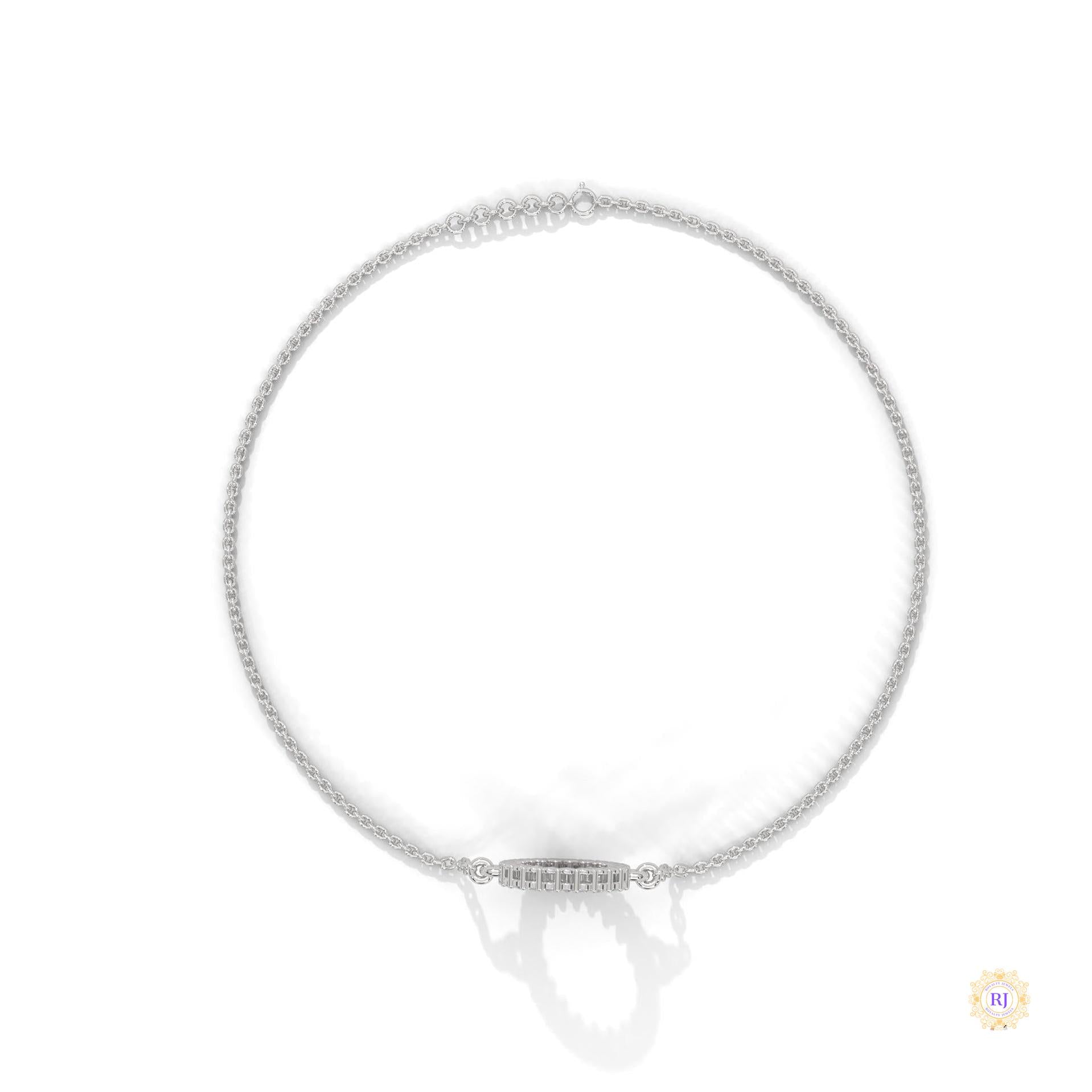 0.20 Ct. Circle Lab Diamond Bracelet Dainty Chain