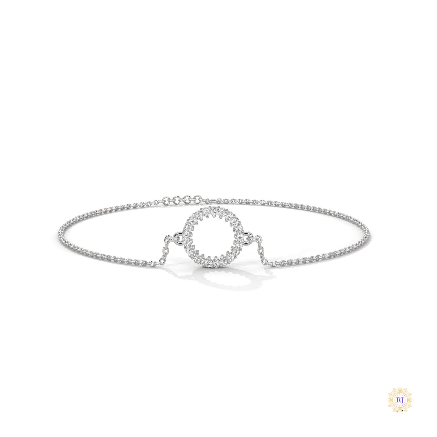 0.20 Ct. Circle Lab Diamond Bracelet Dainty Chain