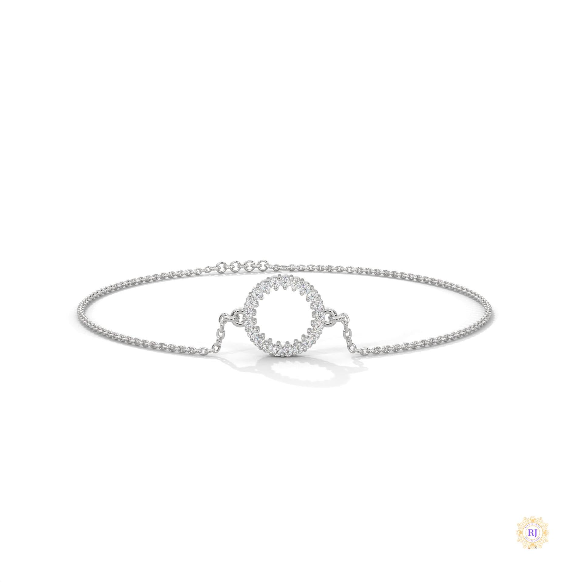 0.20 Ct. Circle Lab Diamond Bracelet Dainty Chain