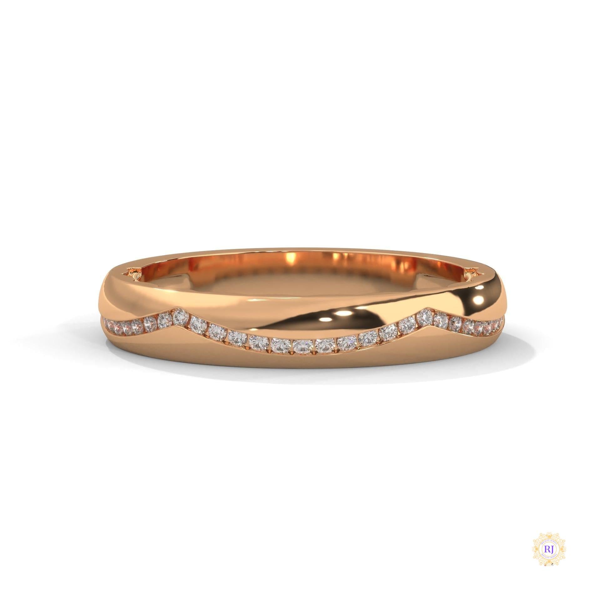 0.20 Ct. Curved Pavé Lab Diamond Wedding Band