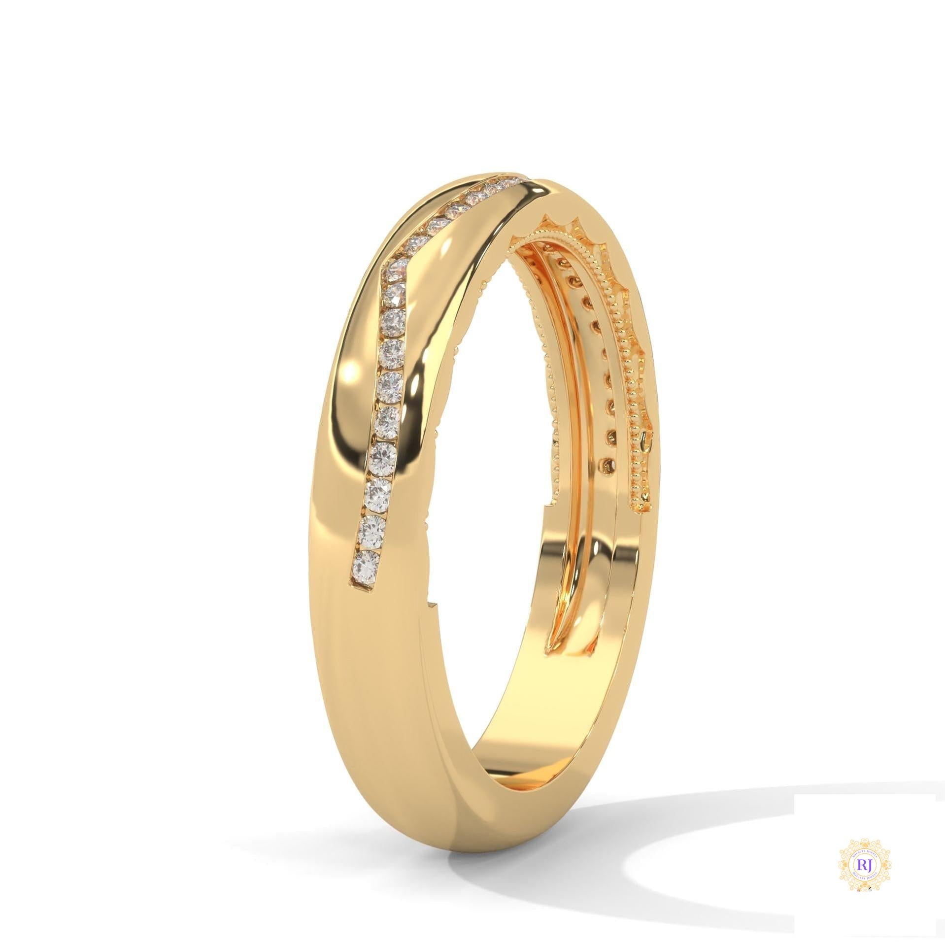 0.20 Ct. Curved Pavé Lab Diamond Wedding Band