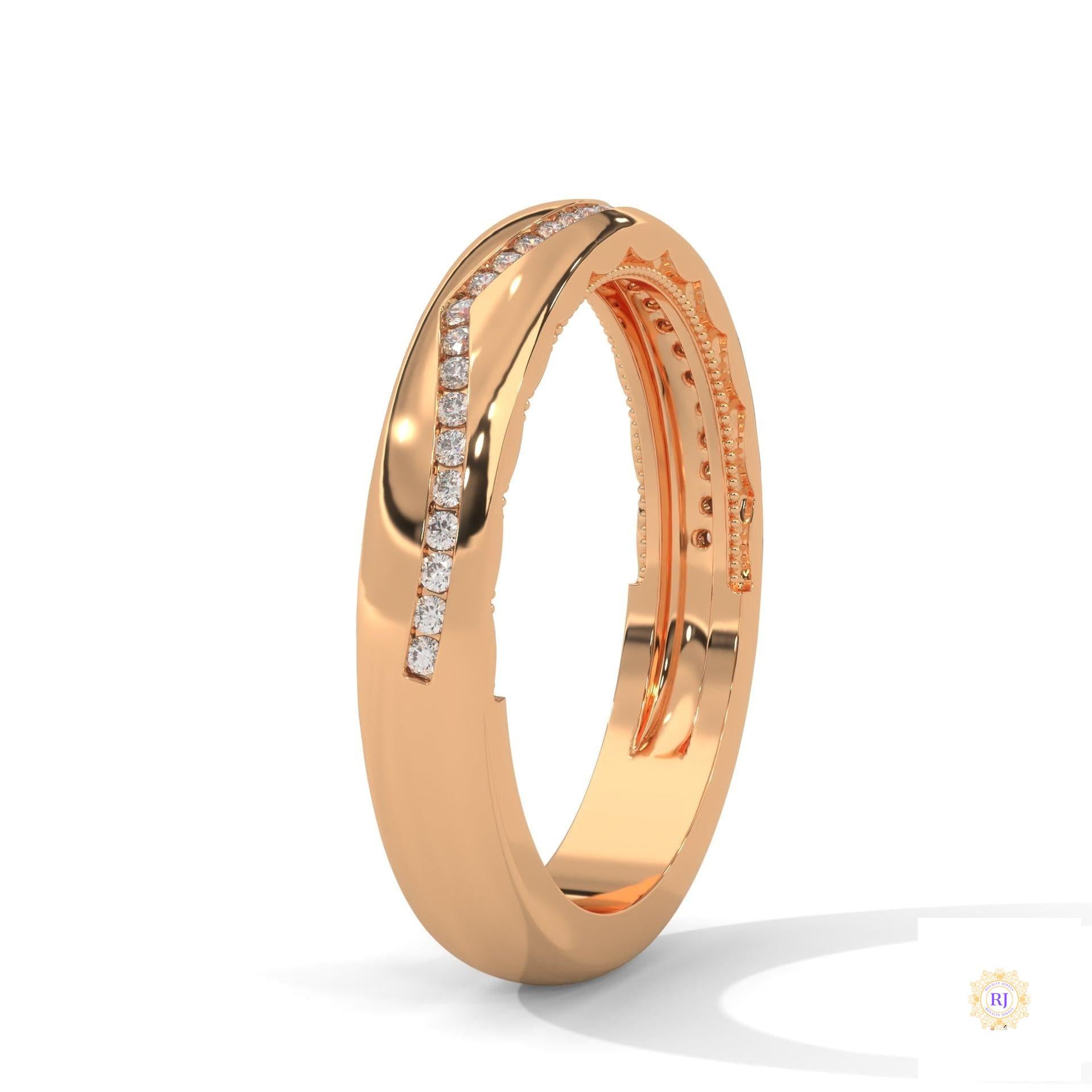 0.20 Ct. Curved Pavé Lab Diamond Wedding Band