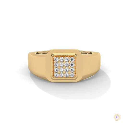 0.20 Ct. Square Pavé Lab Diamond Men’s Ring