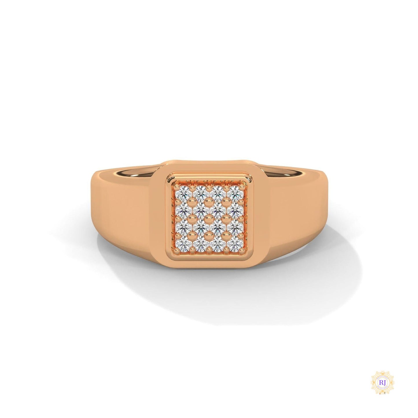 0.20 Ct. Square Pavé Lab Diamond Men’s Ring