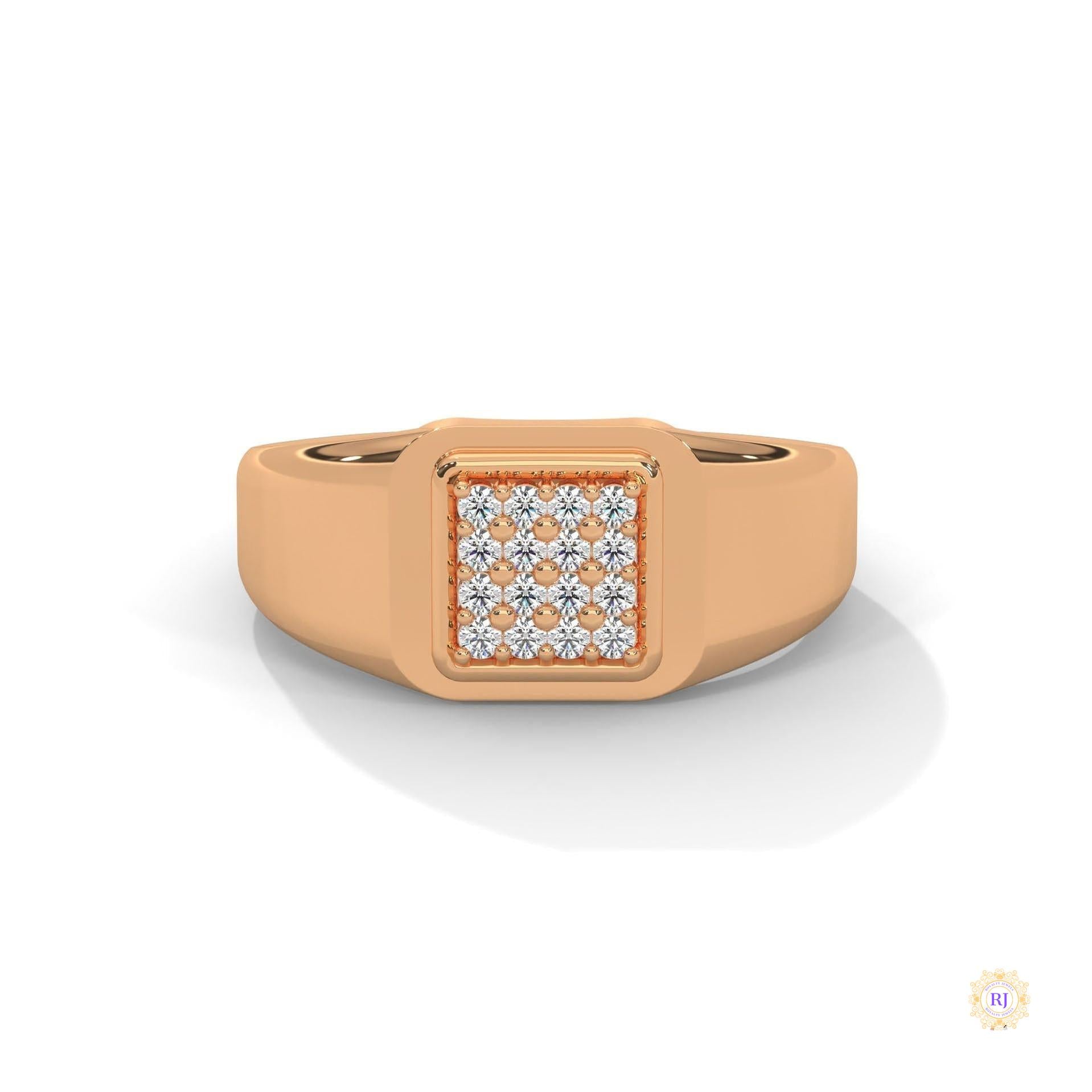 0.20 Ct. Square Pavé Lab Diamond Men’s Ring